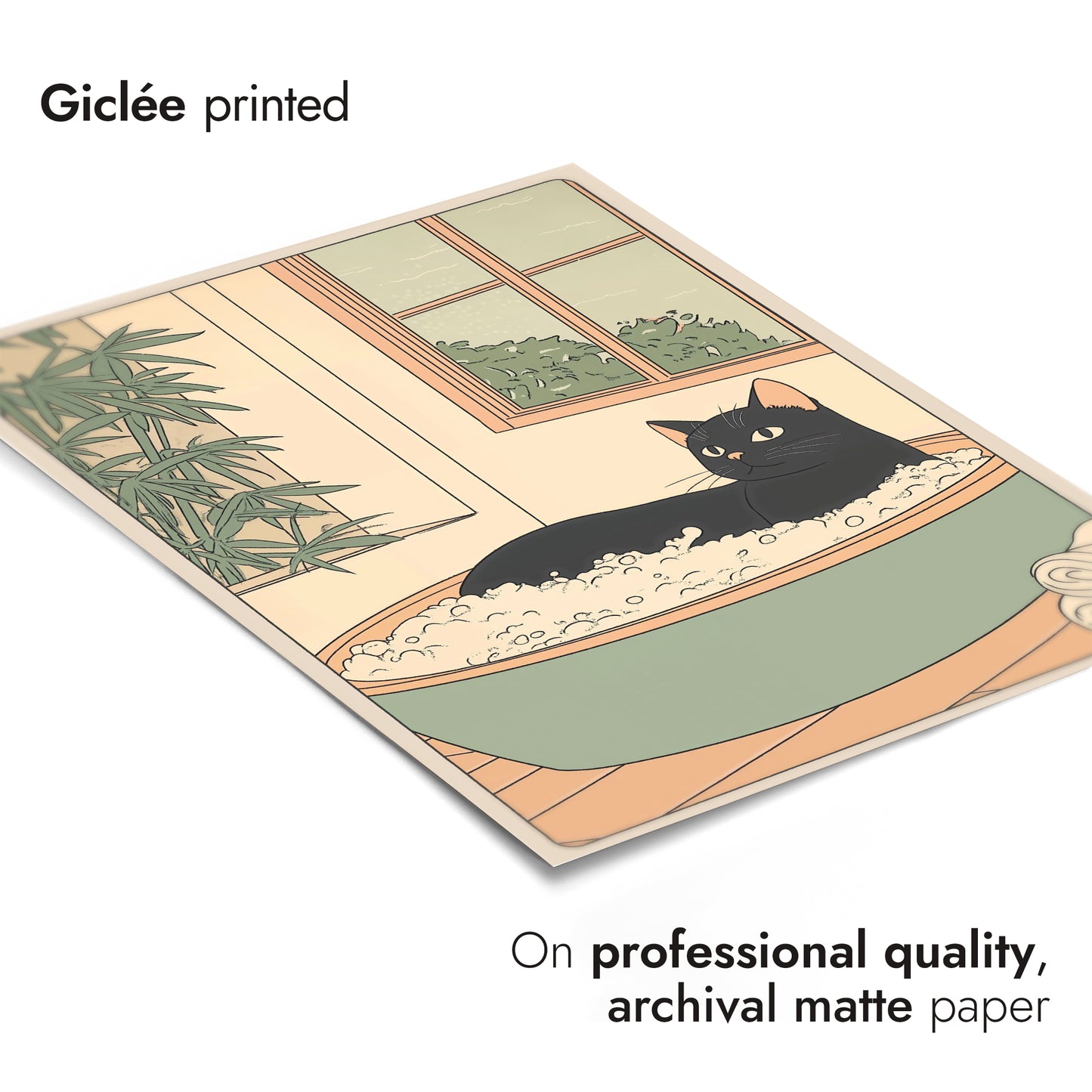 Black Cat in Green Tub