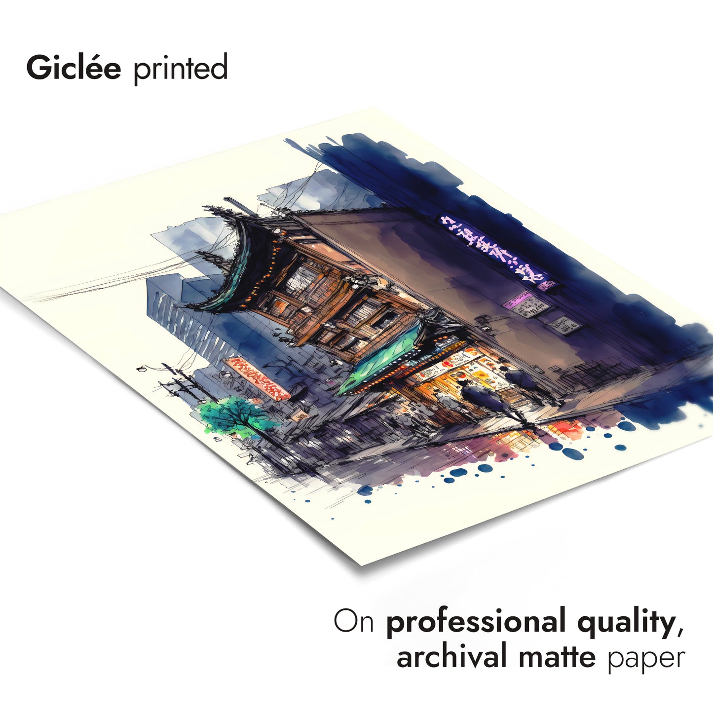 Aquarel Japanse Straatleven Collectie