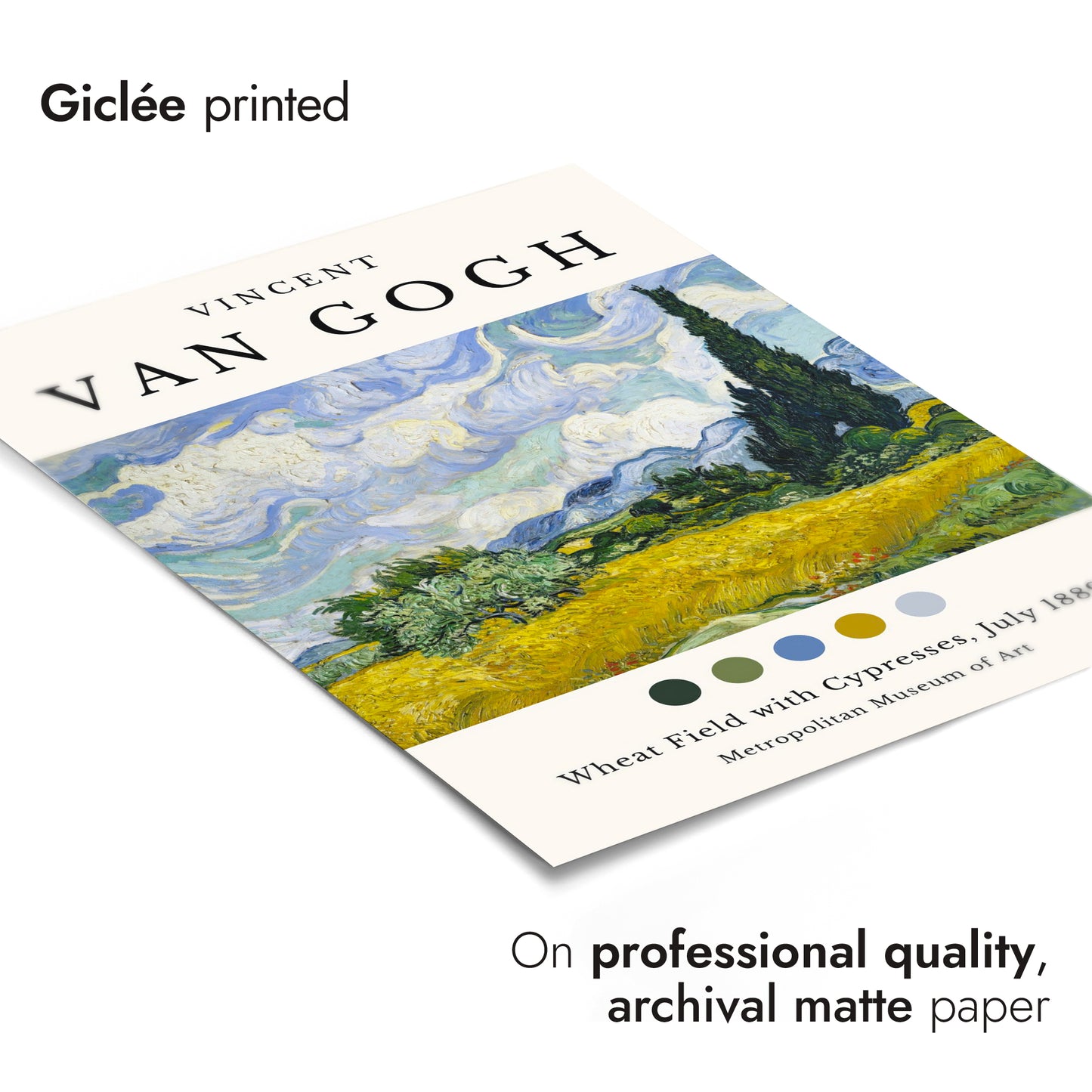 Wheat Field With Cypresses