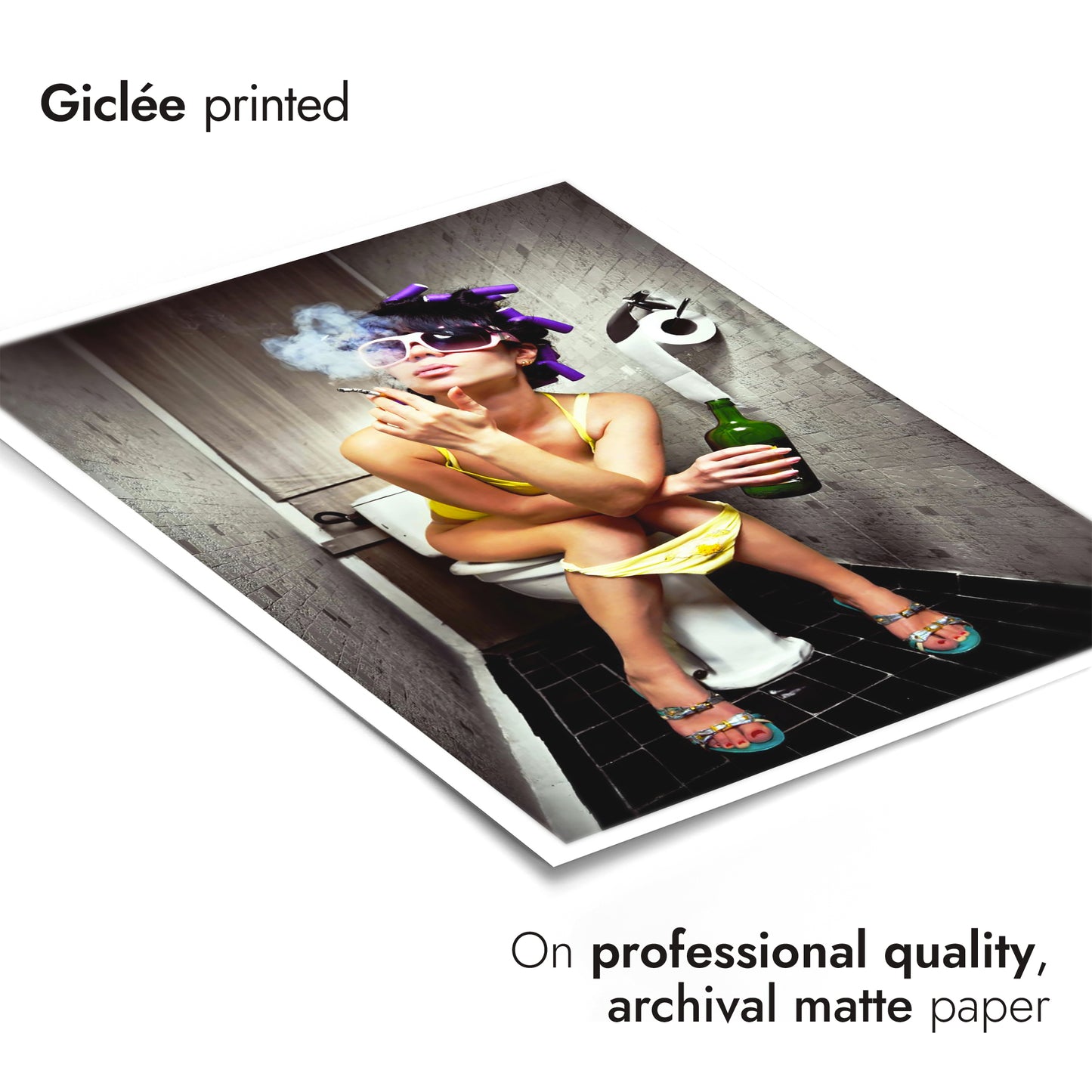 Girl Smoking on Toilet