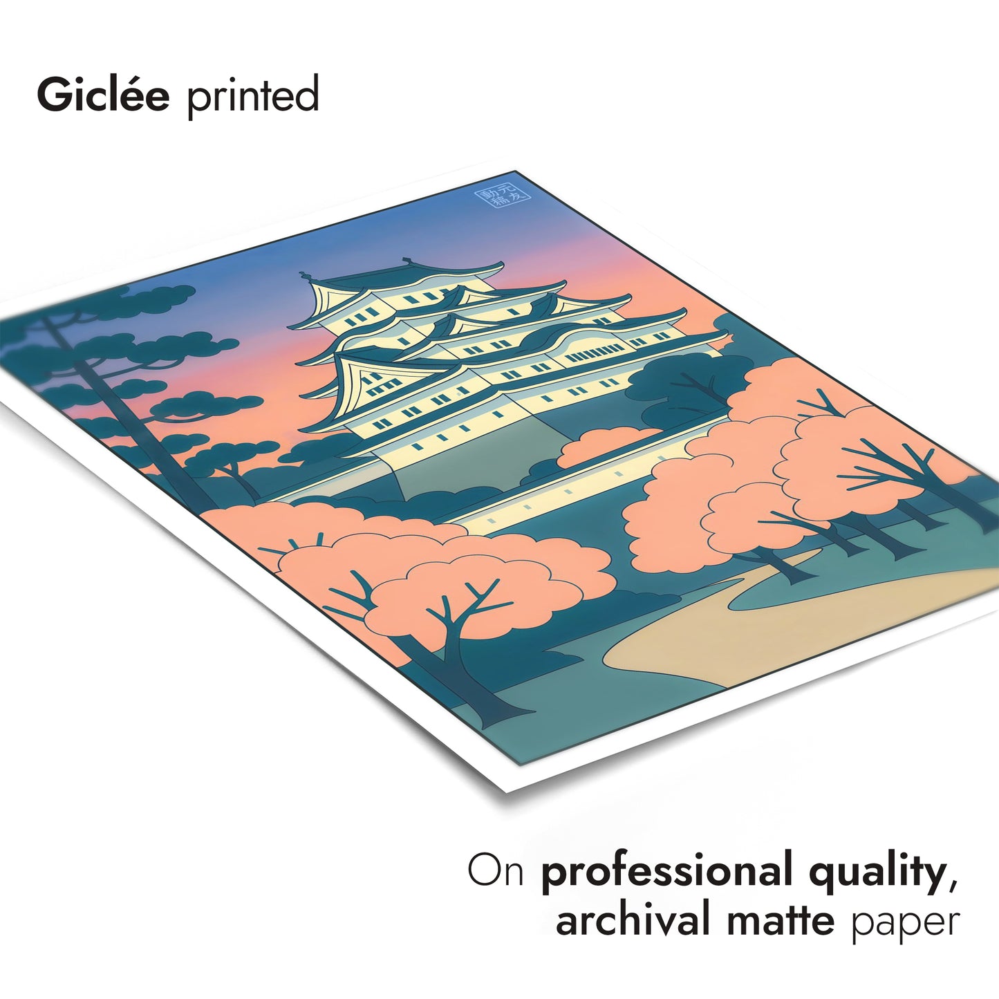 Osaka-kasteel bij zonsondergang