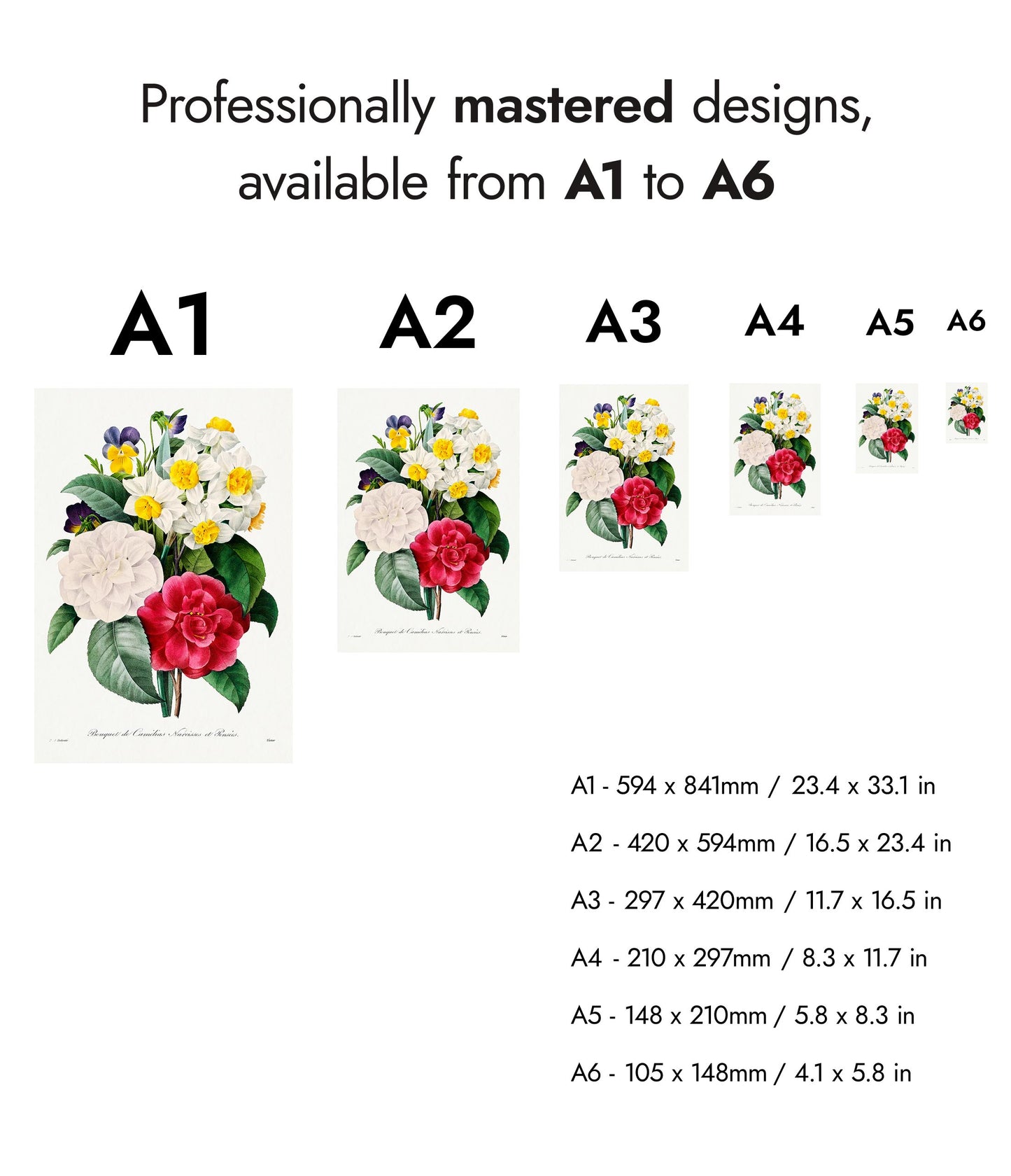 Kamelien- und Stiefmütterchenstrauß