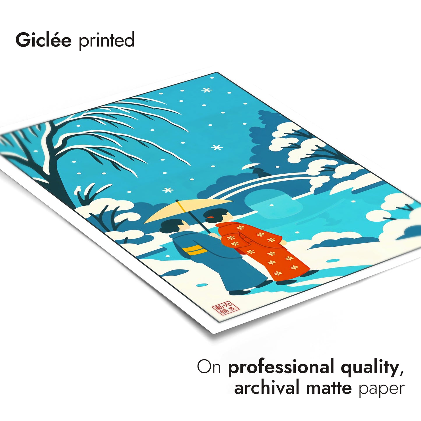 Kimonos at the Bridge in the Snow