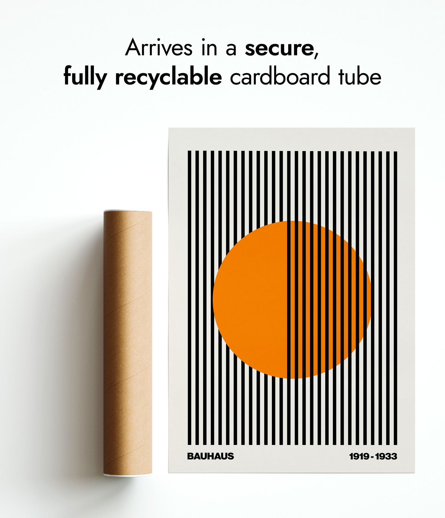 Circle + Stripes, Orange on White