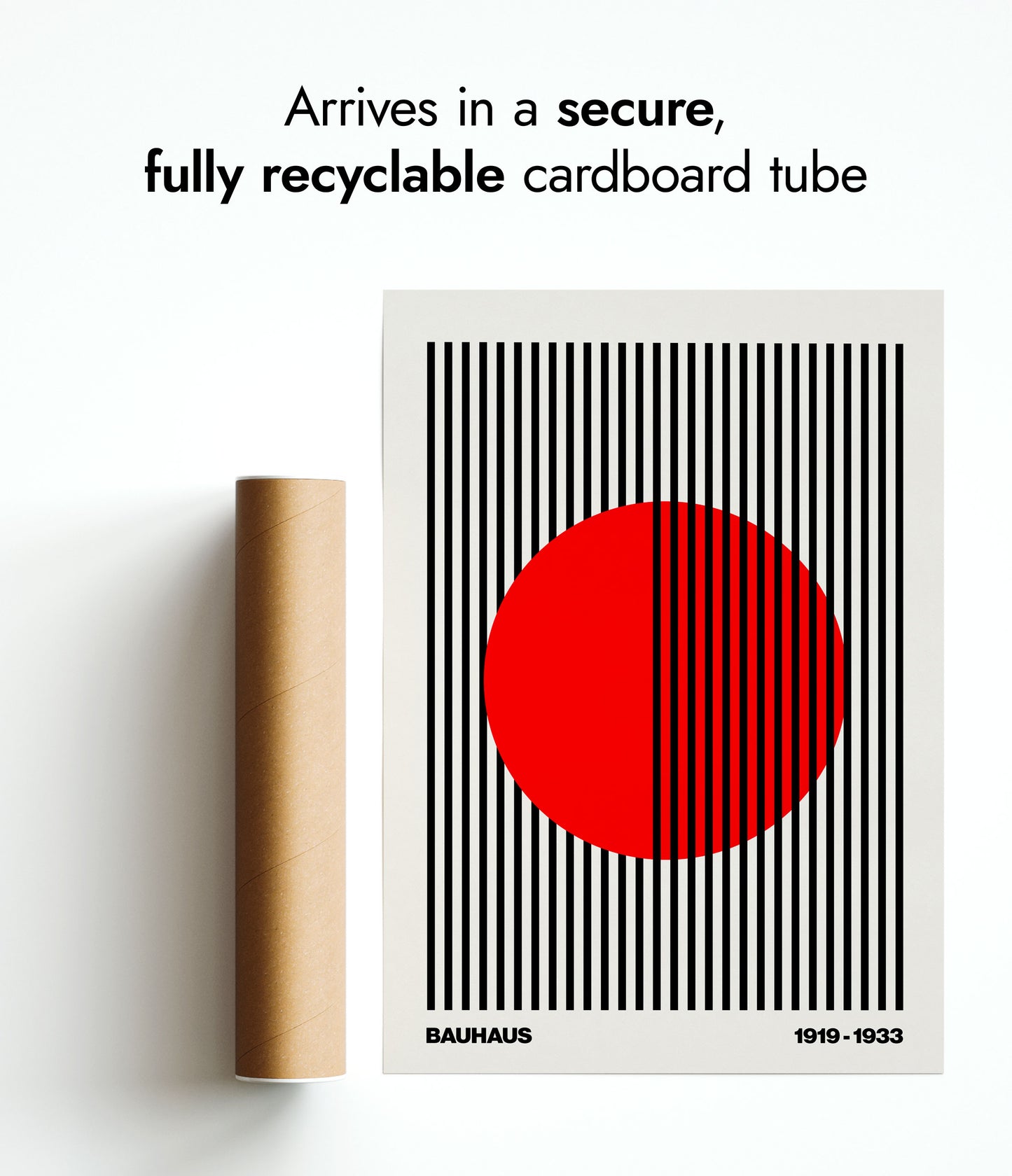 Circle + Stripes, Red on White