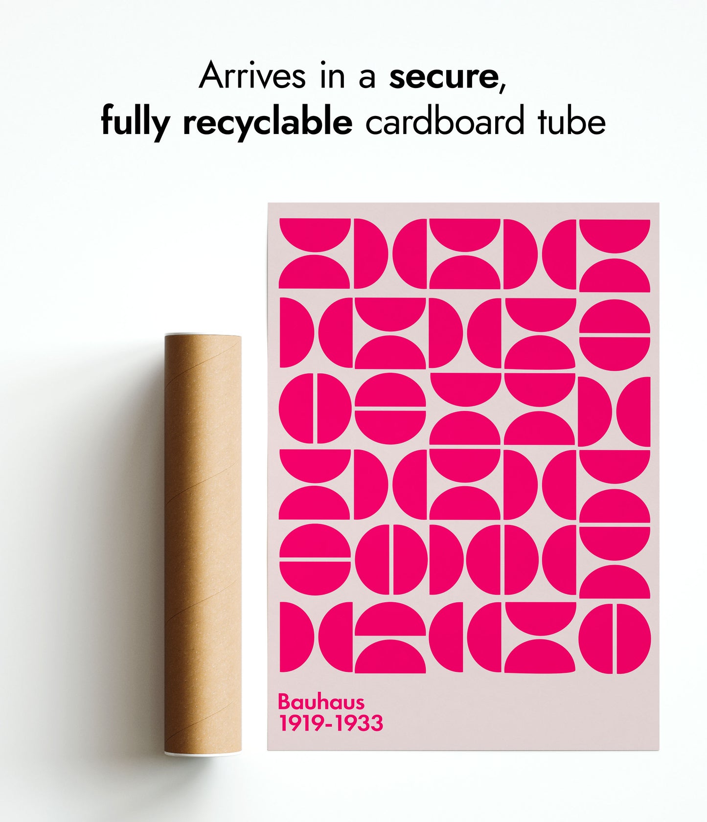 Semi-Circles Pink on White