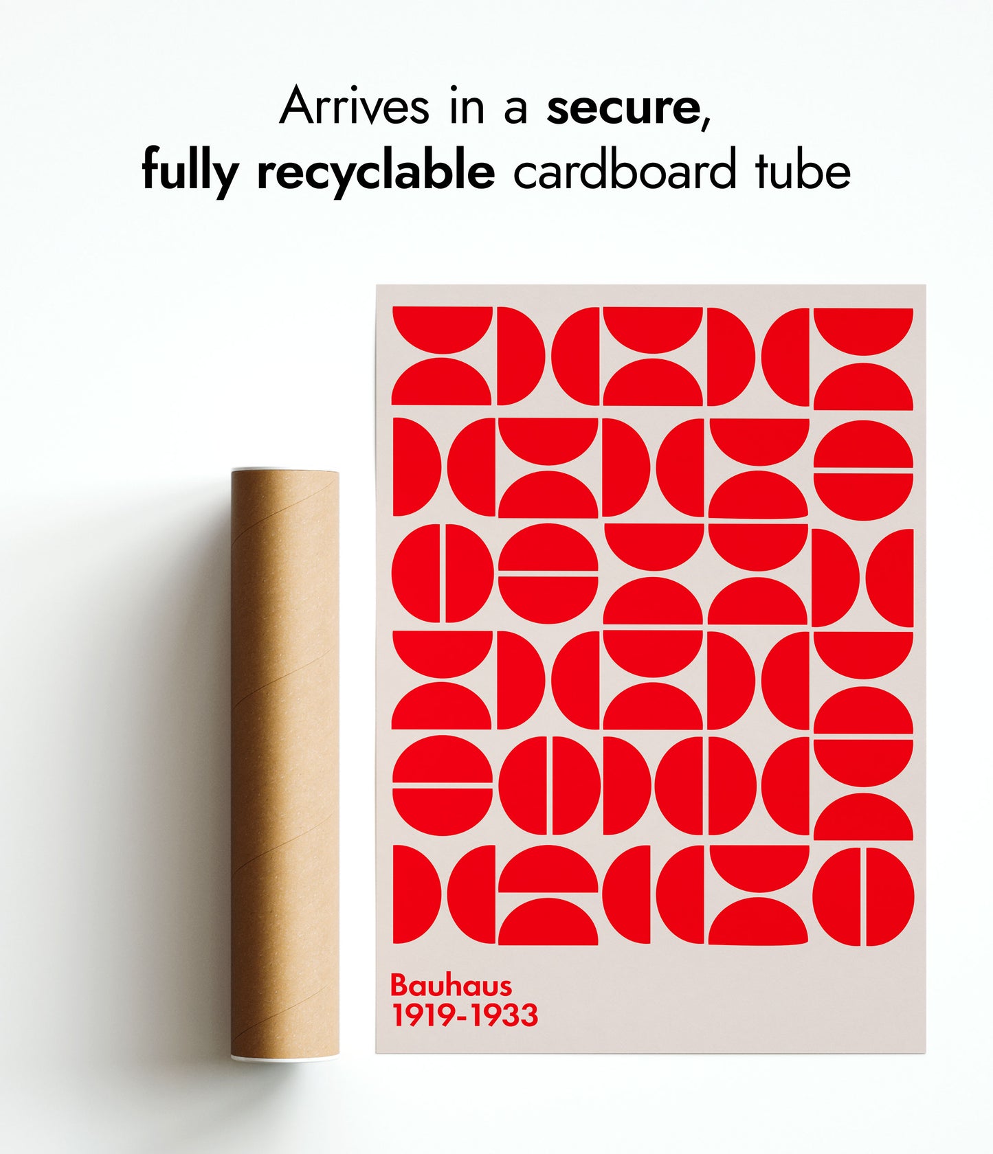 Semi-Circles Red on White