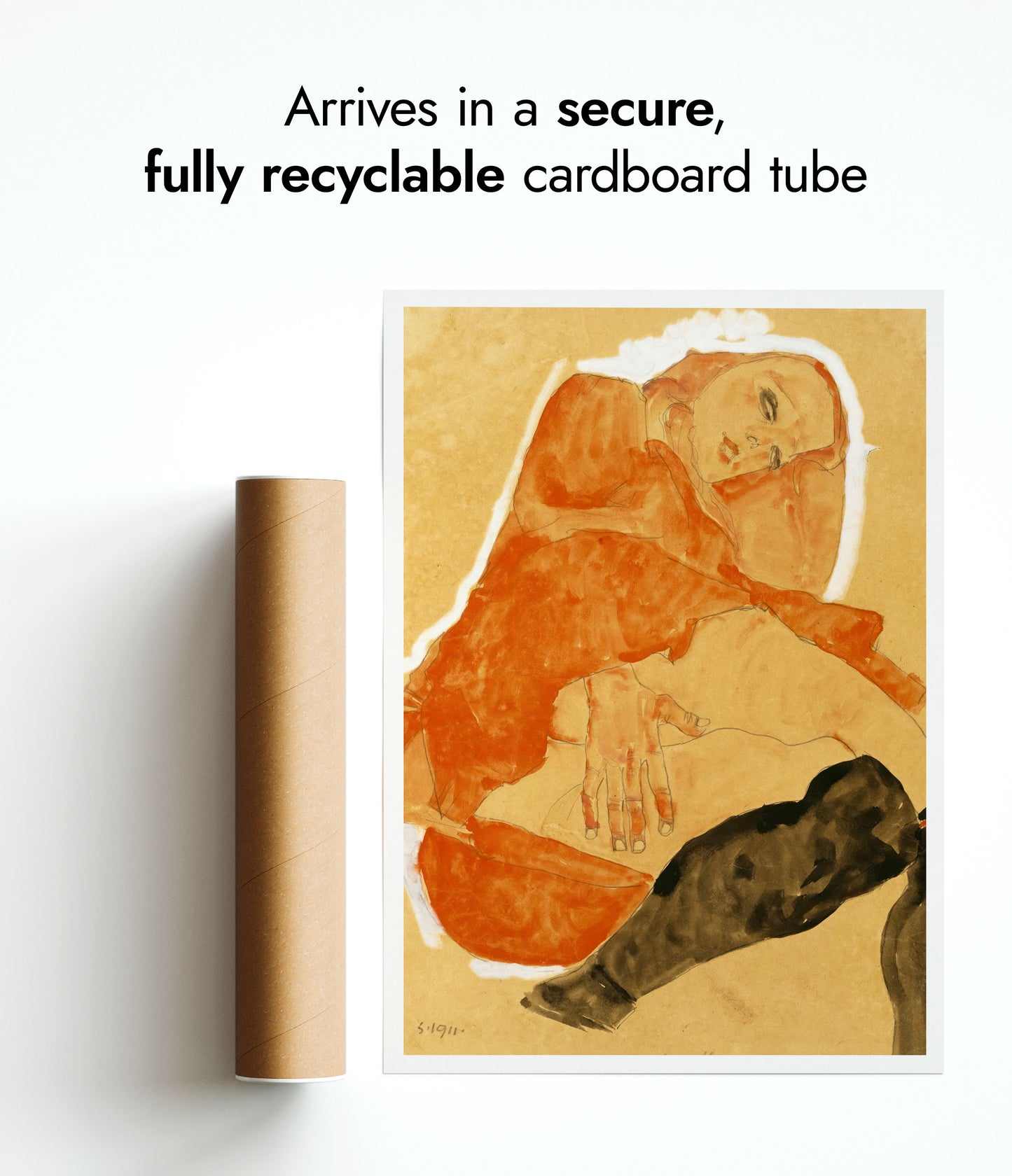 Girl in Red Robe and Black Stockings