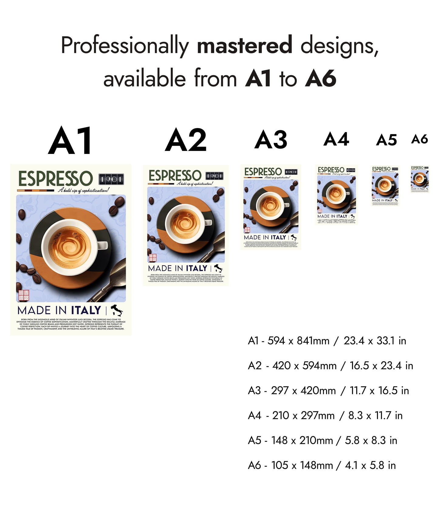 Italienskt kaffe - Set om 3