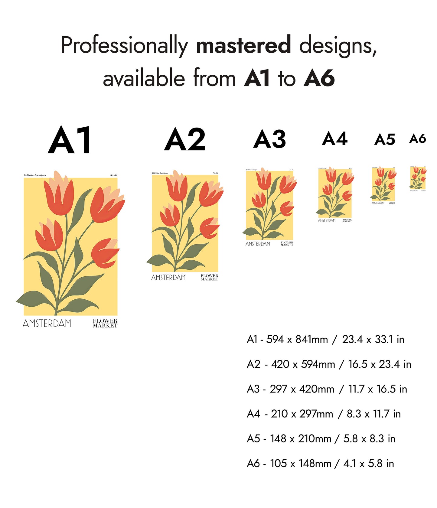 Blomstermarknad Utställning - Set om 3