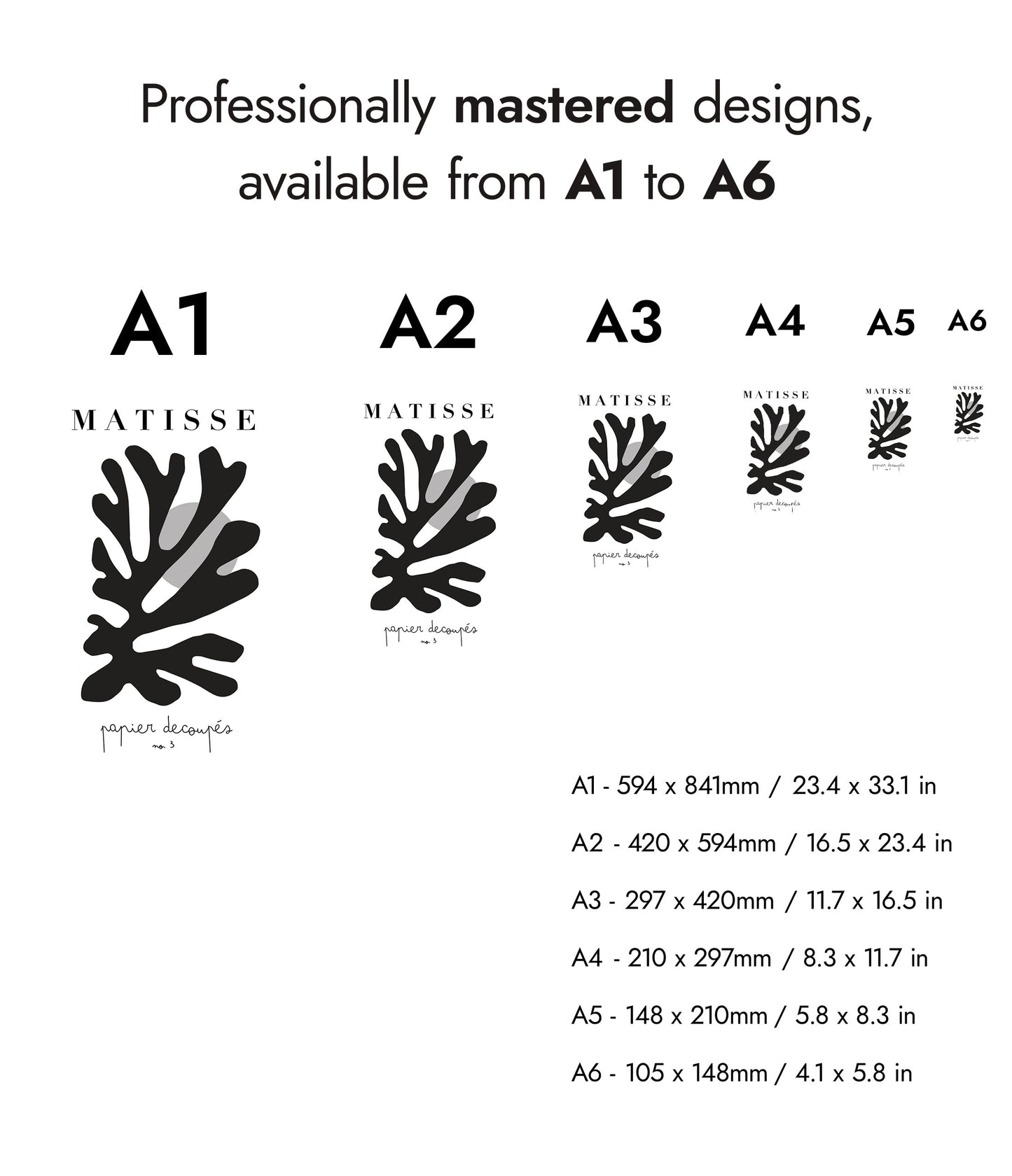 Henri Matisse Black & White - Set of 3