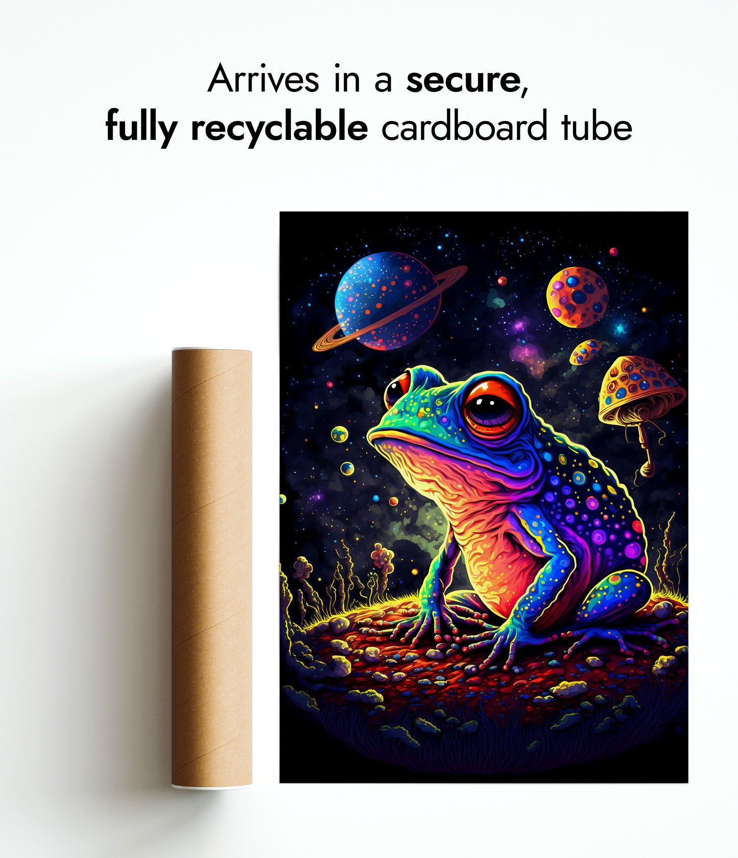 Psychedelischer Weltraumfrosch