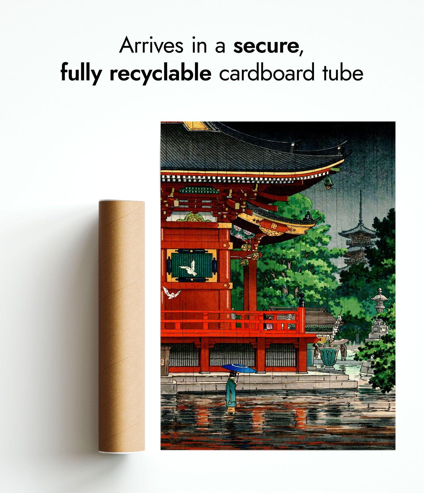 Regn vid Asakusa Kannon-templet