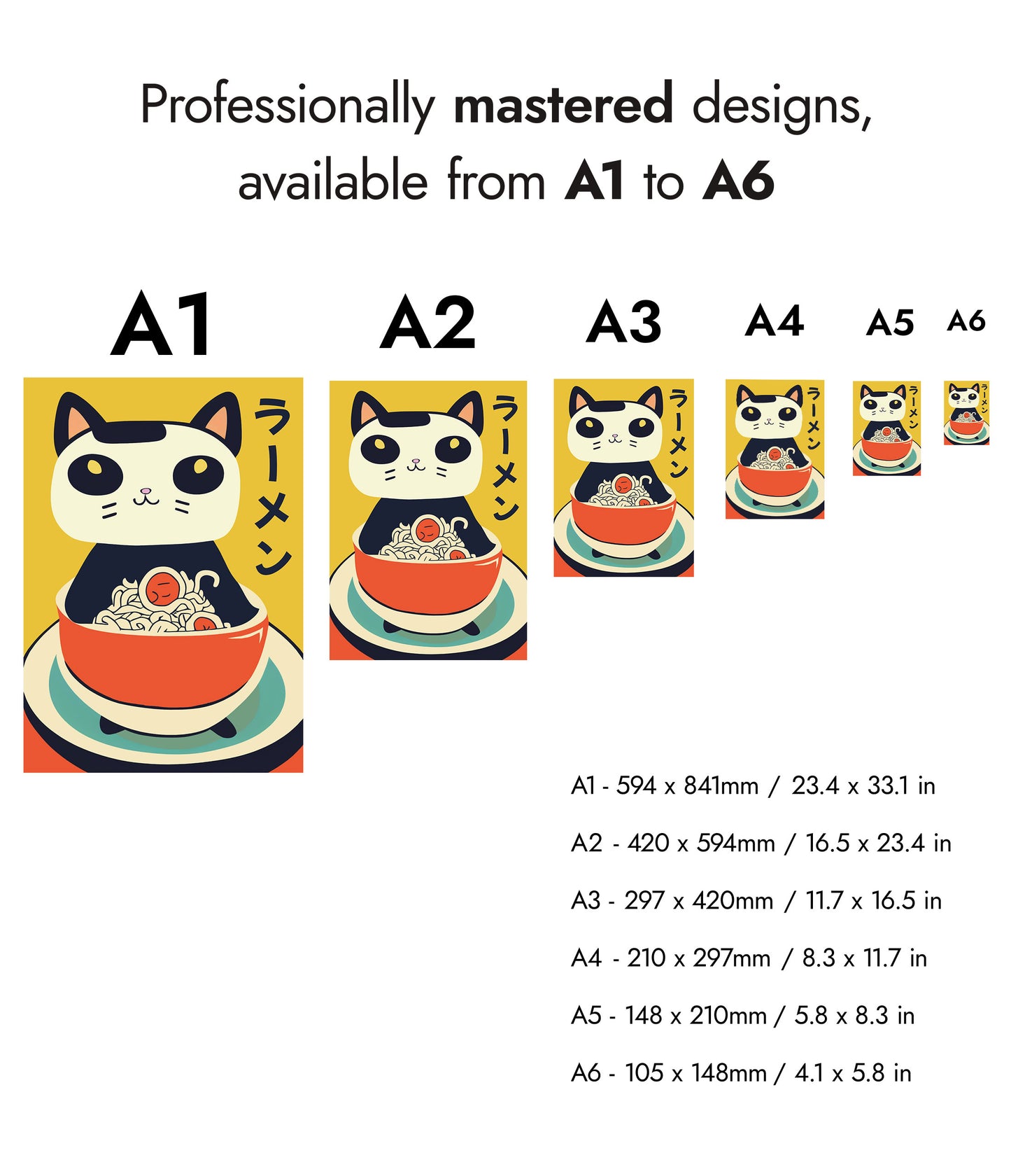 Anime Katten - Set van 3