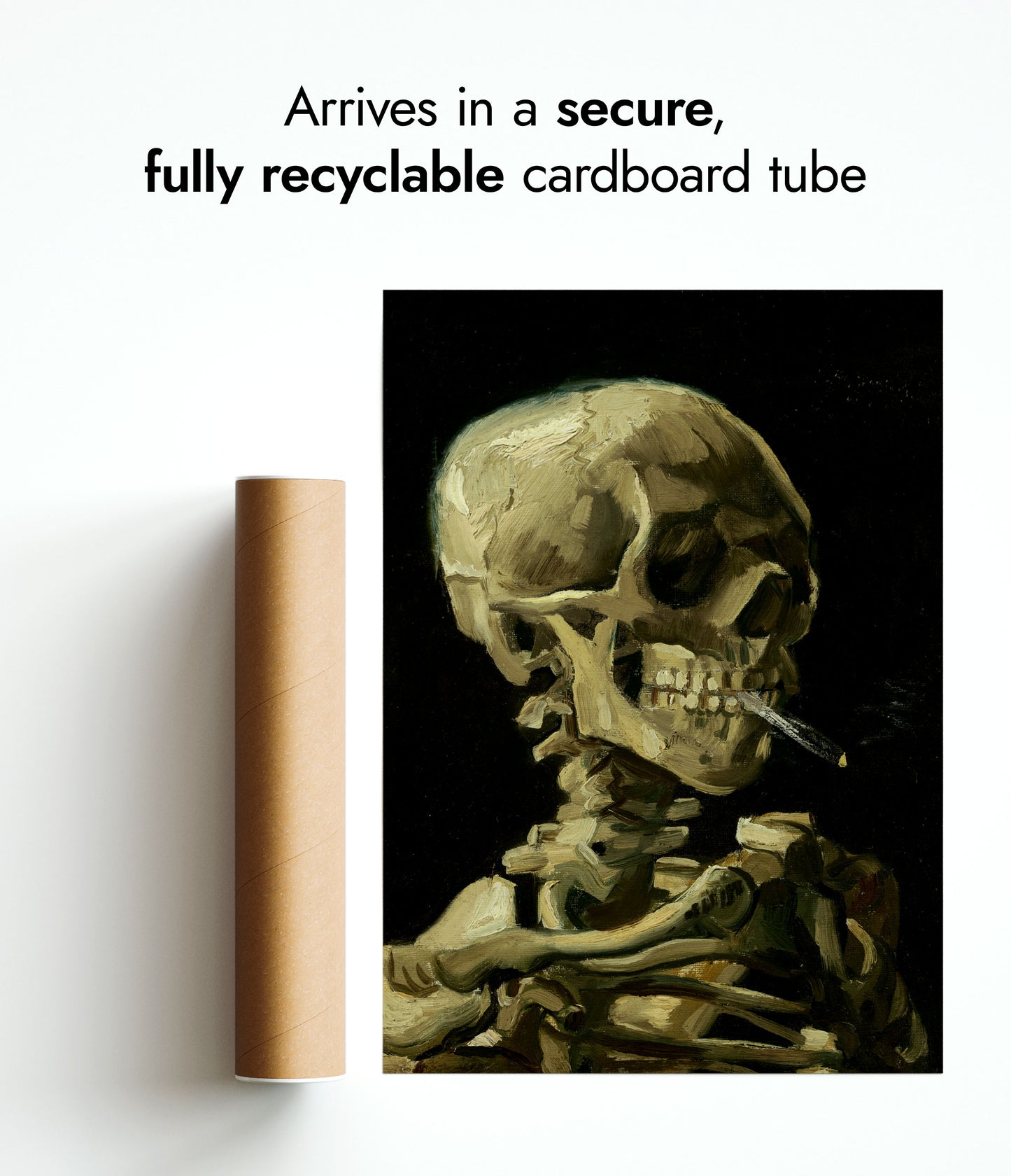 Skull of a Skeleton with Burning Cigarette