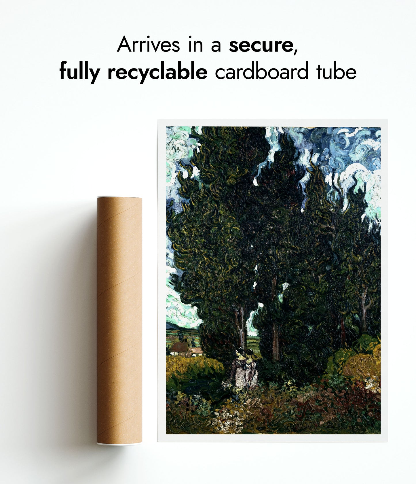 Cypresses with Two Figures