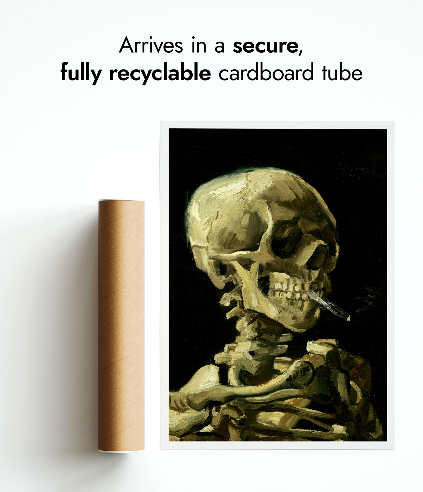 Schedel met een brandende sigaret