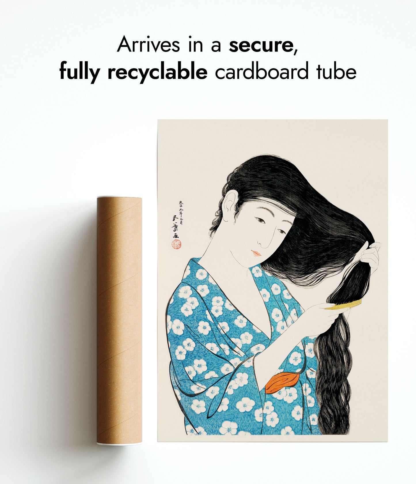 Woman Combing Her Hair