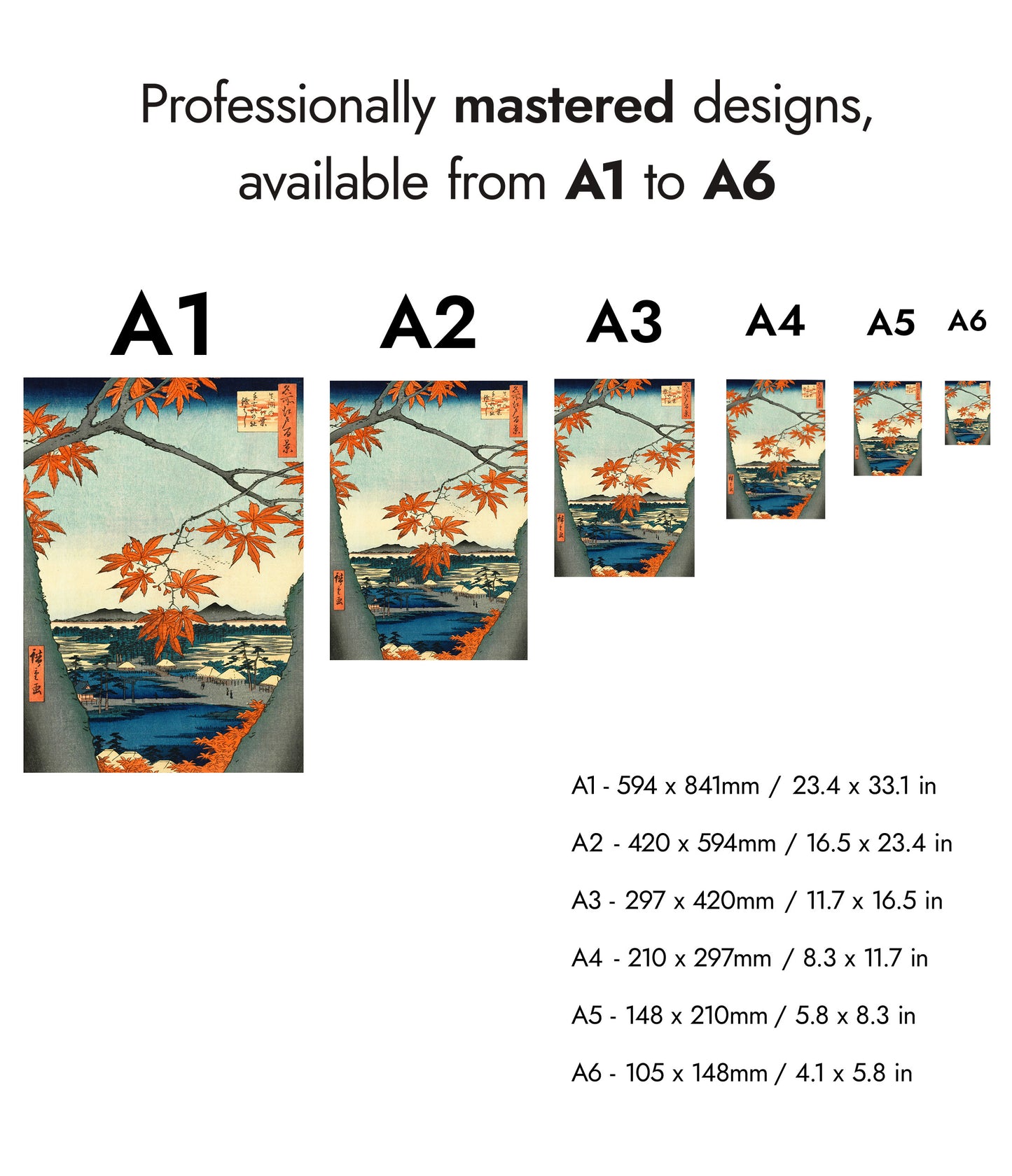 Blossoming Trees Woodblock - Set of 3