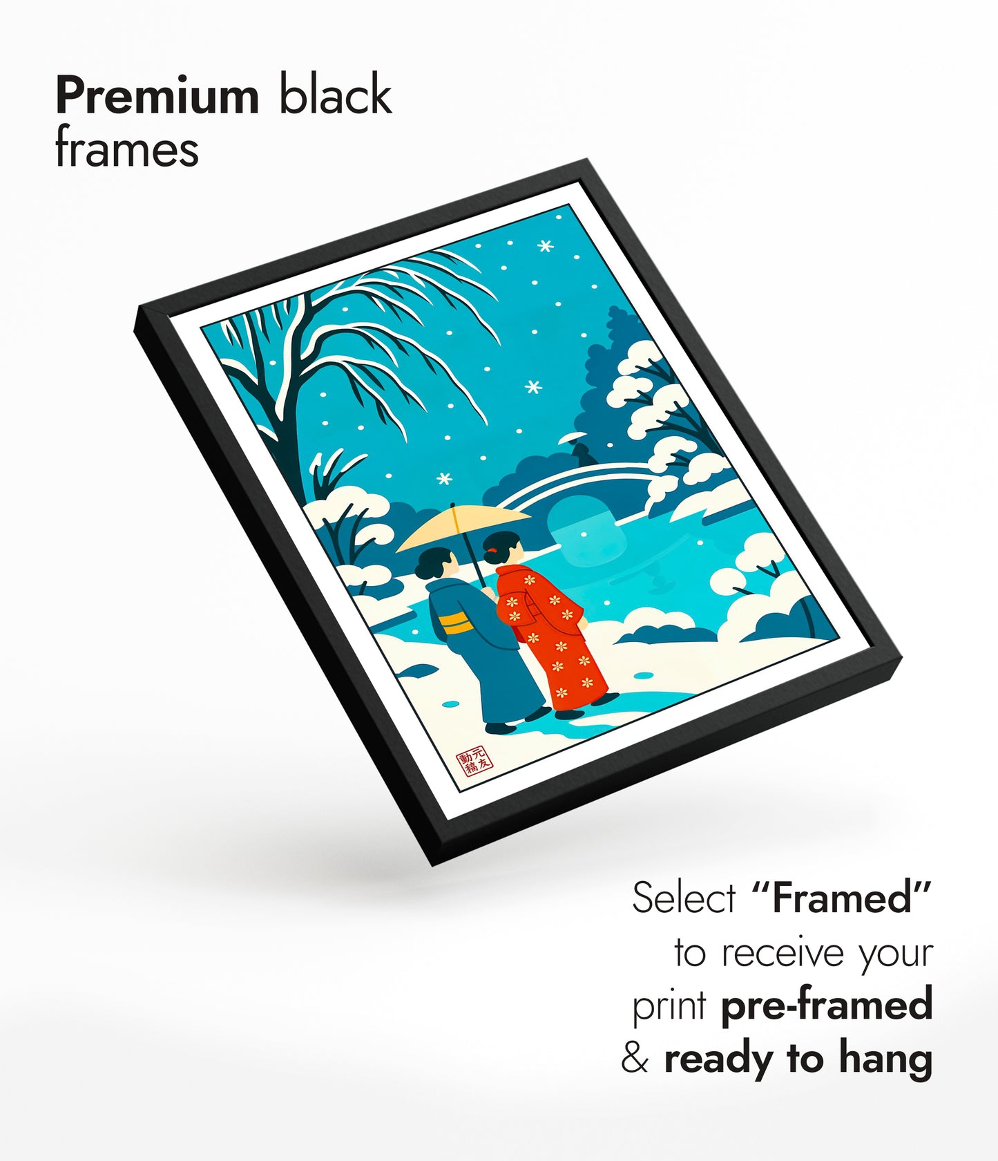 Kimonos at the Bridge in the Snow