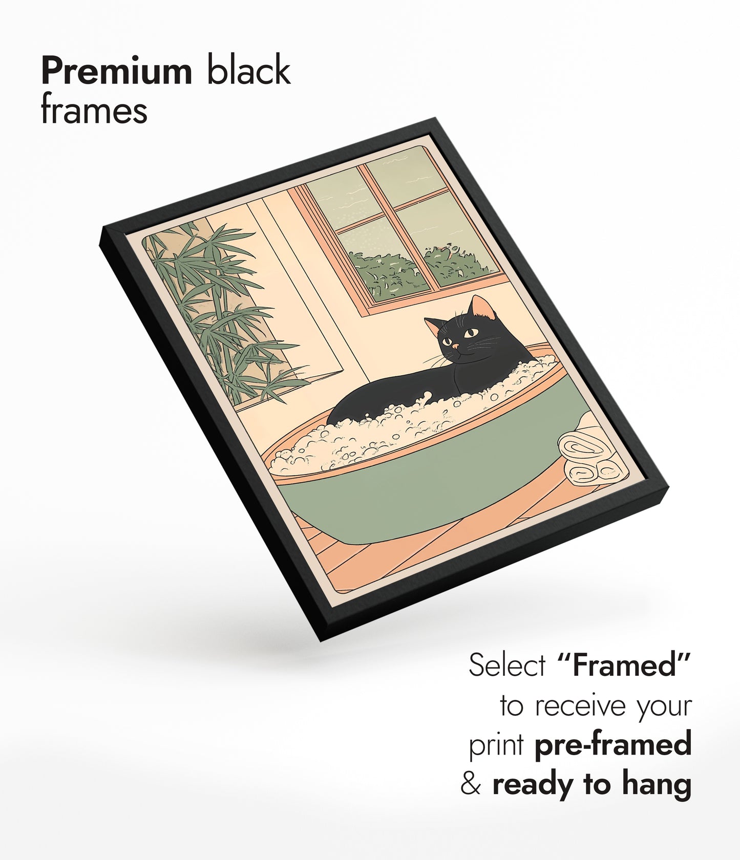 Black Cat in Green Tub