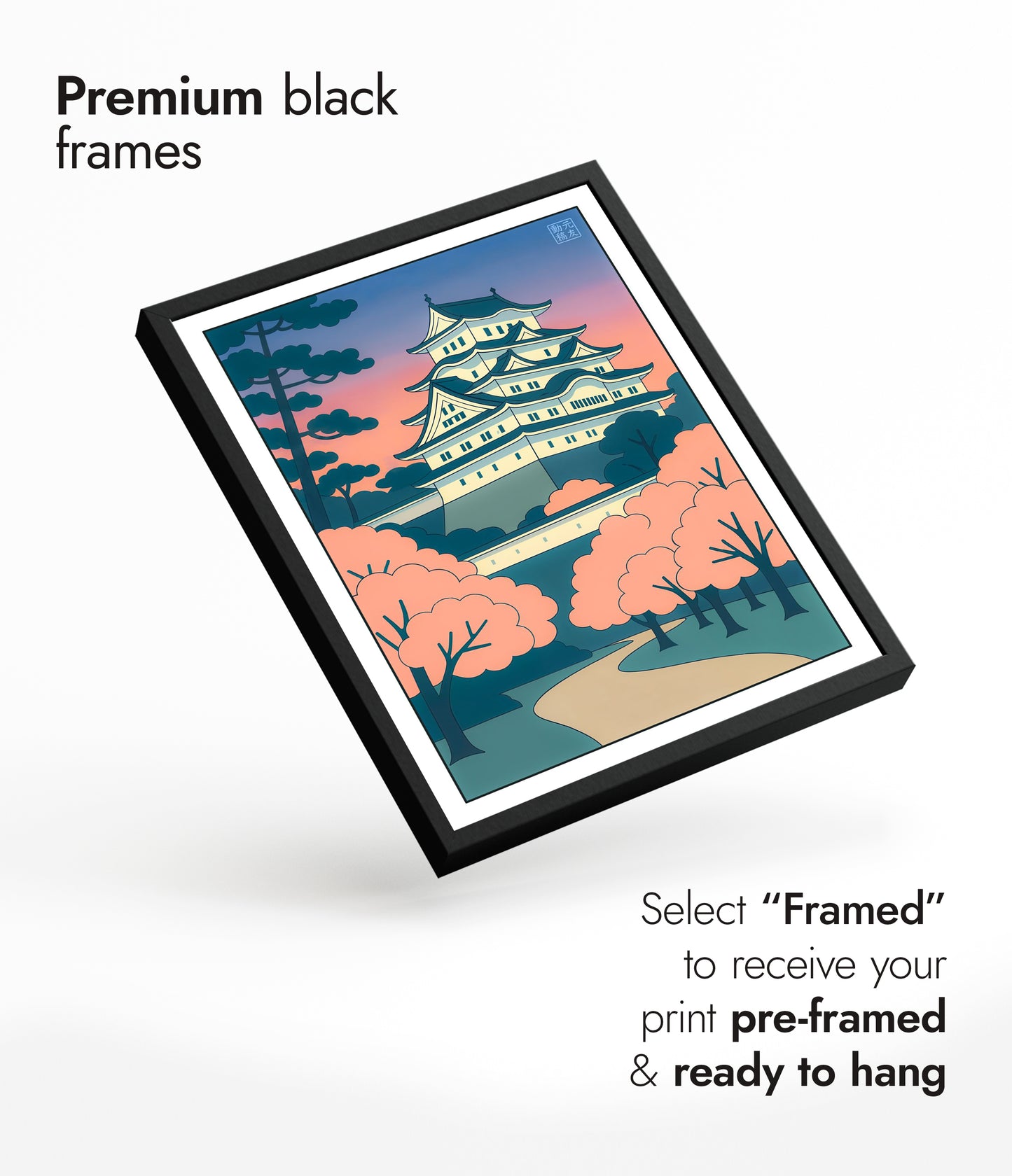 Osaka-kasteel bij zonsondergang