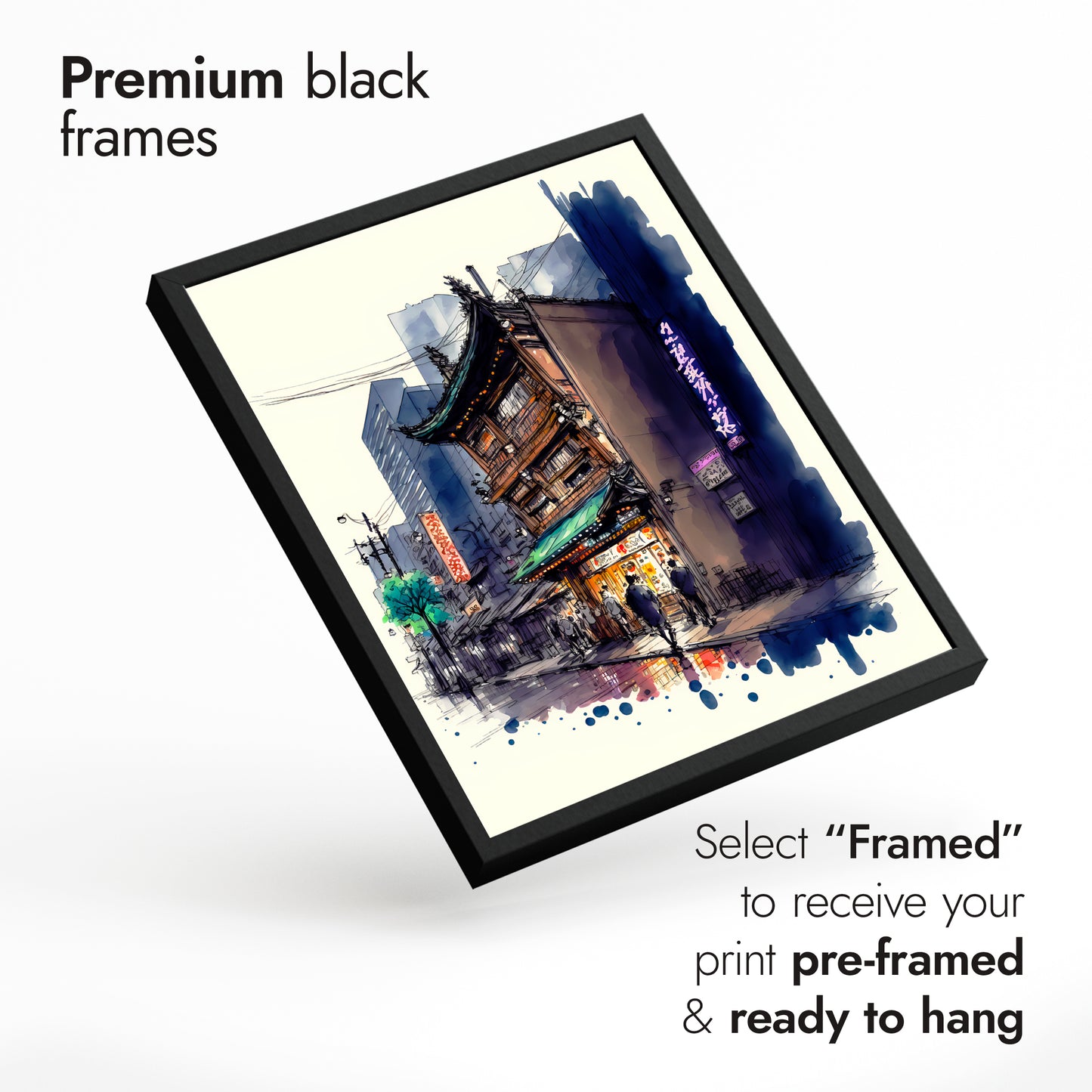 Aquarel Japanse Straatleven Collectie