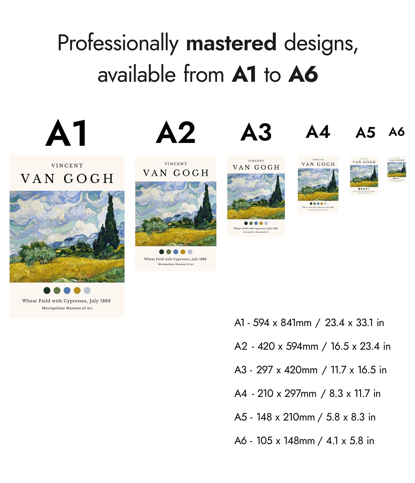 Wheat Field With Cypresses