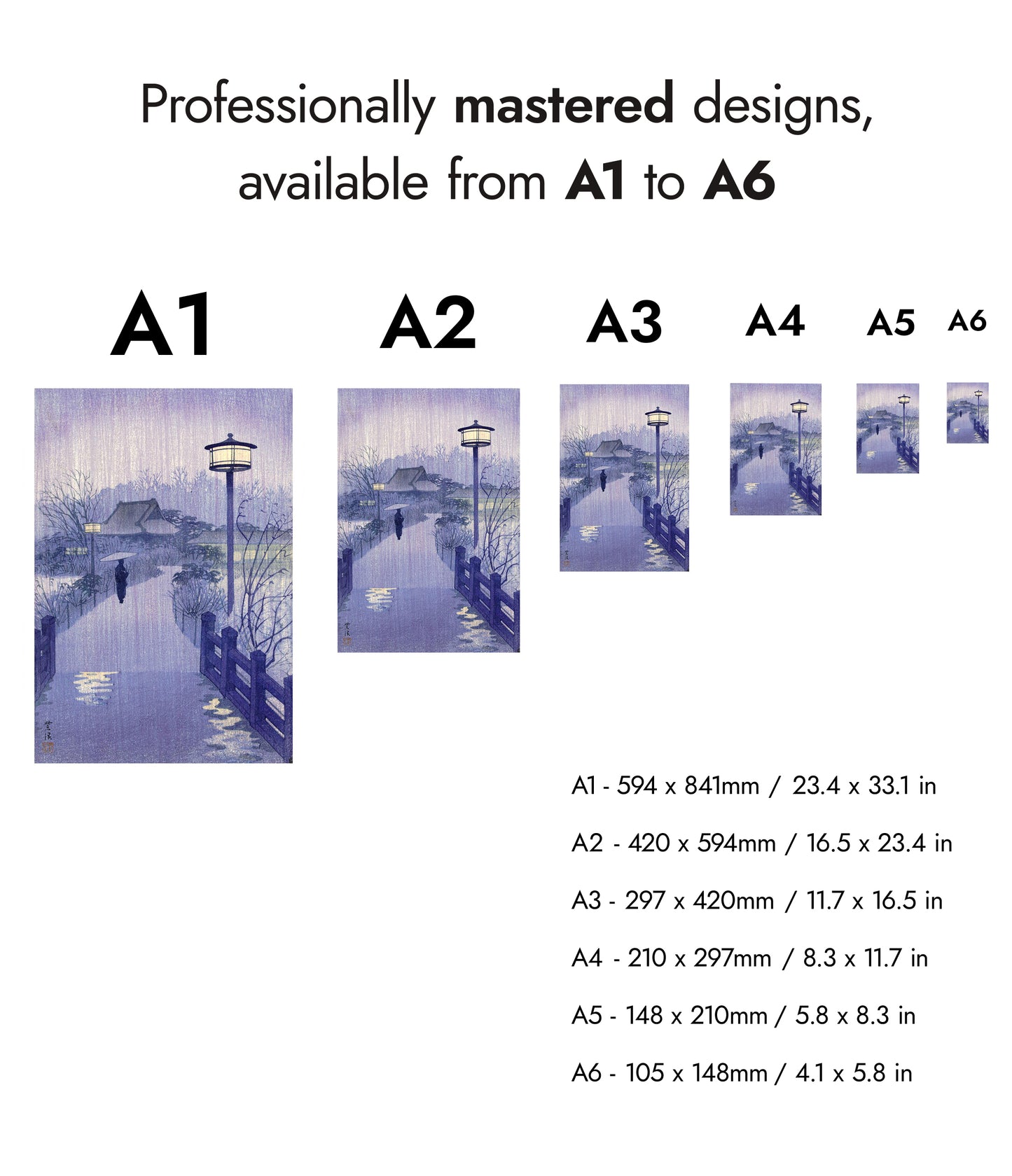 Kvällsregn vid Shinobazu-dammen, Tokyo