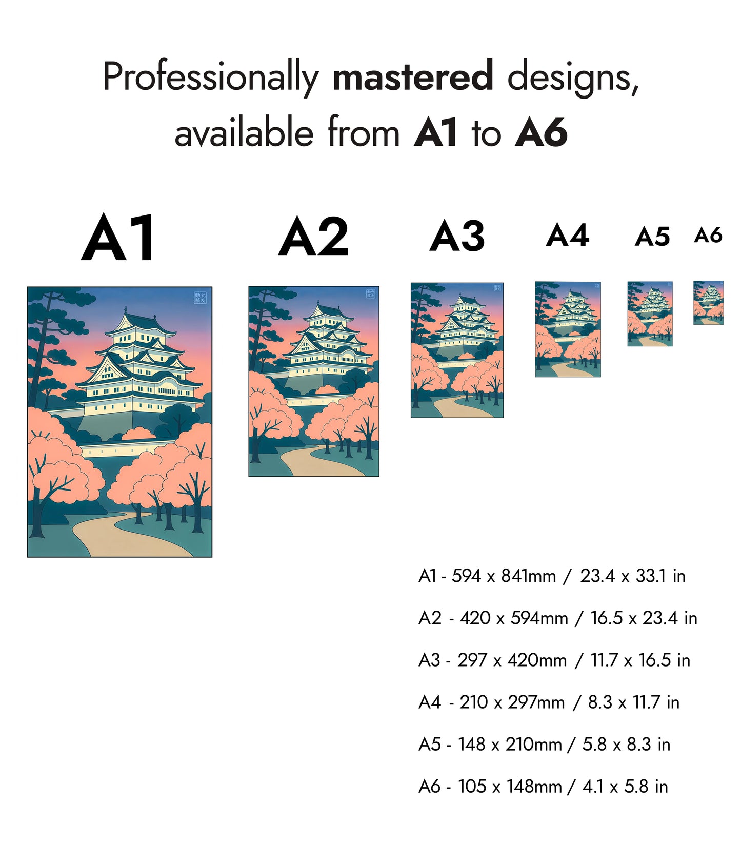 Osaka-kasteel bij zonsondergang