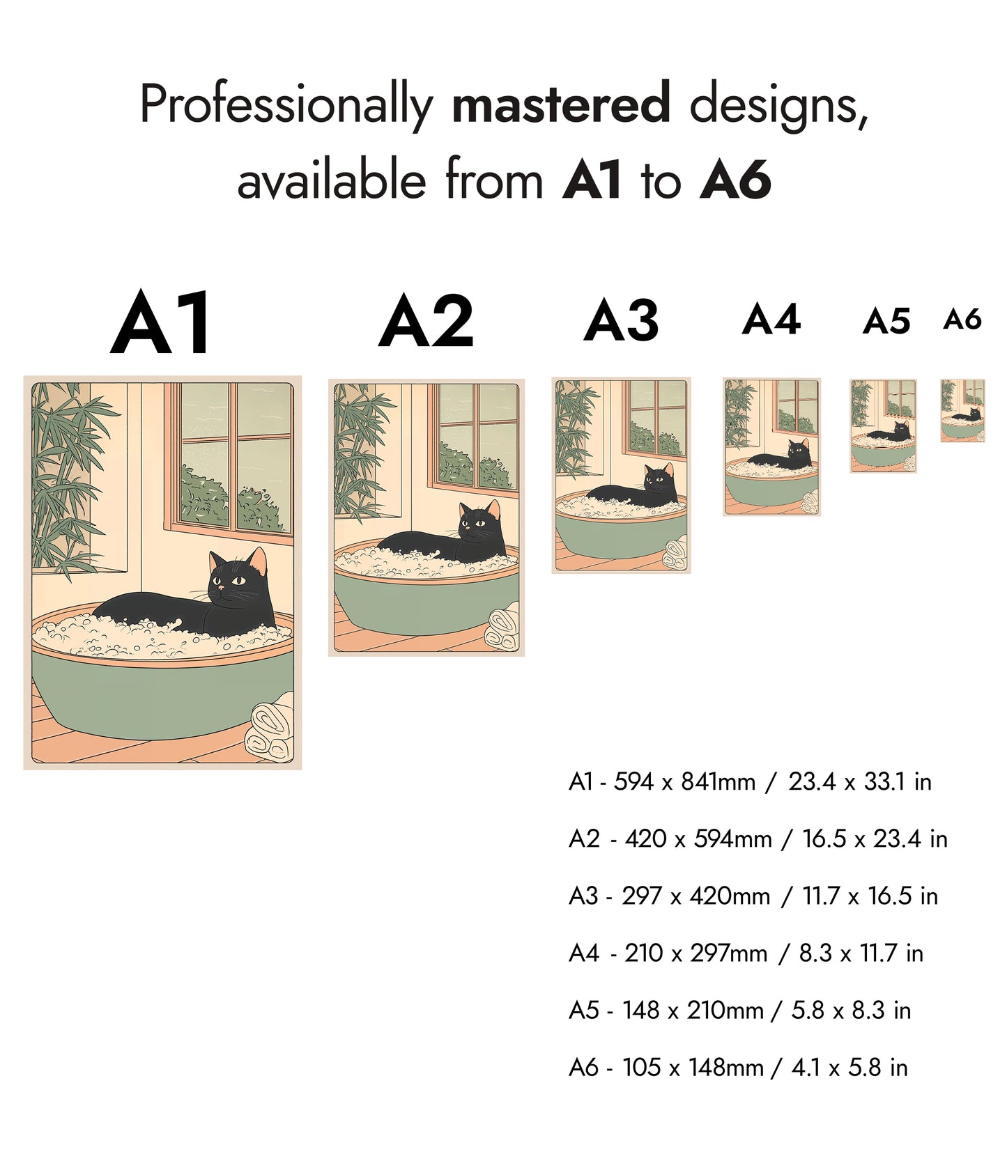 Black Cat in Green Tub