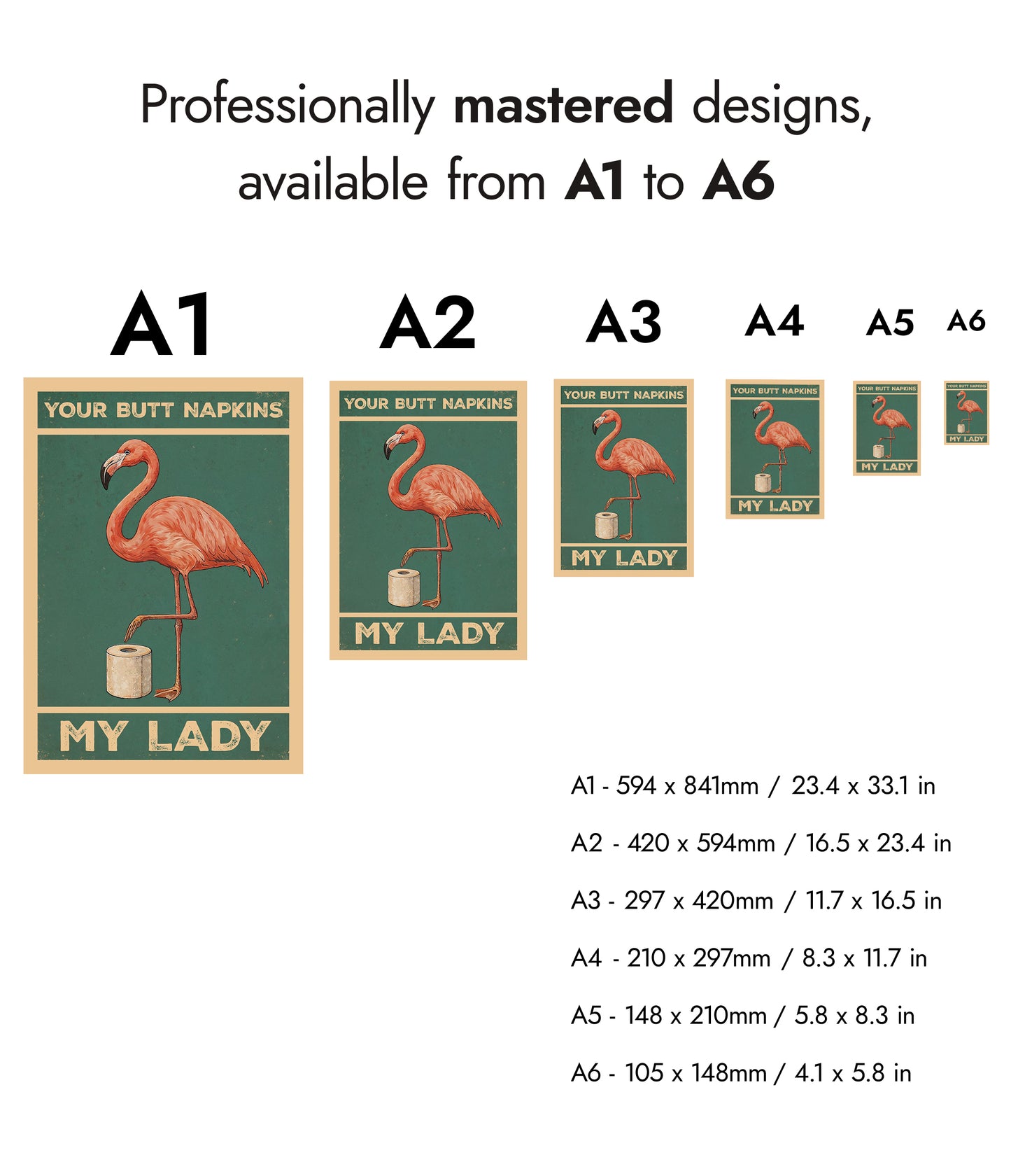 Vos serviettes de poche, ma dame flamant rose