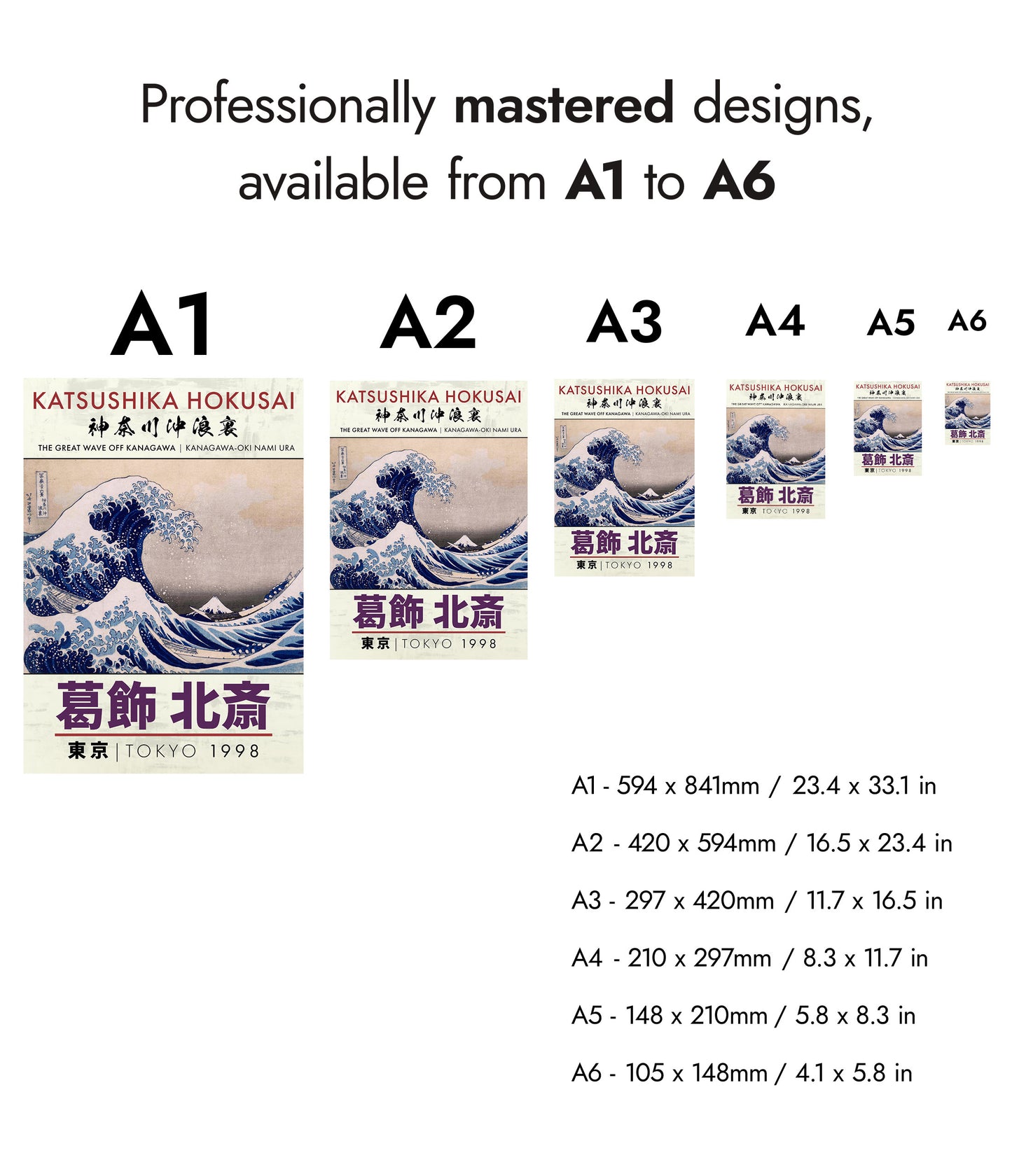 Katsushika Hokusai - Set om 3