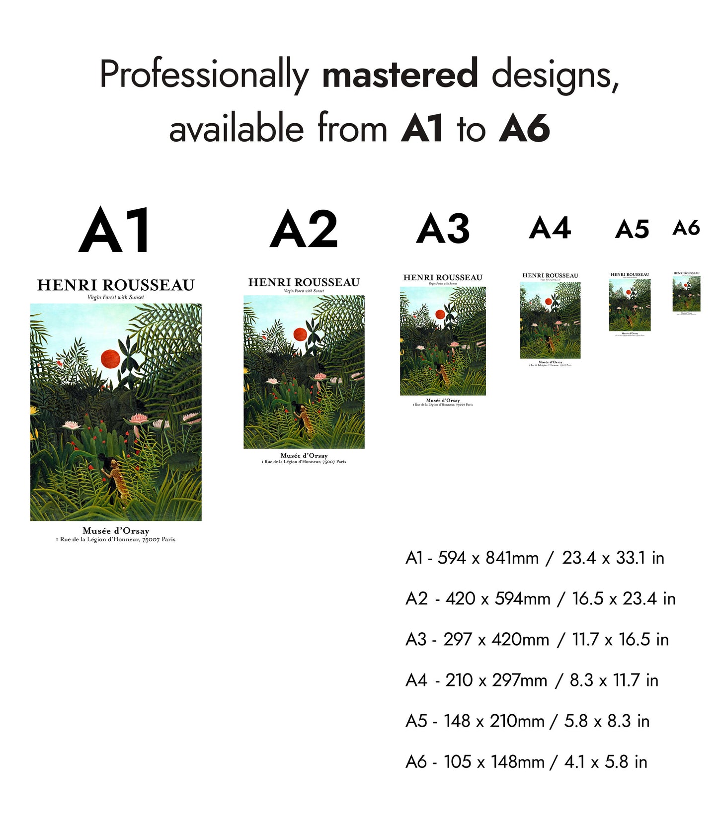 Henri Rousseau - Set of 3