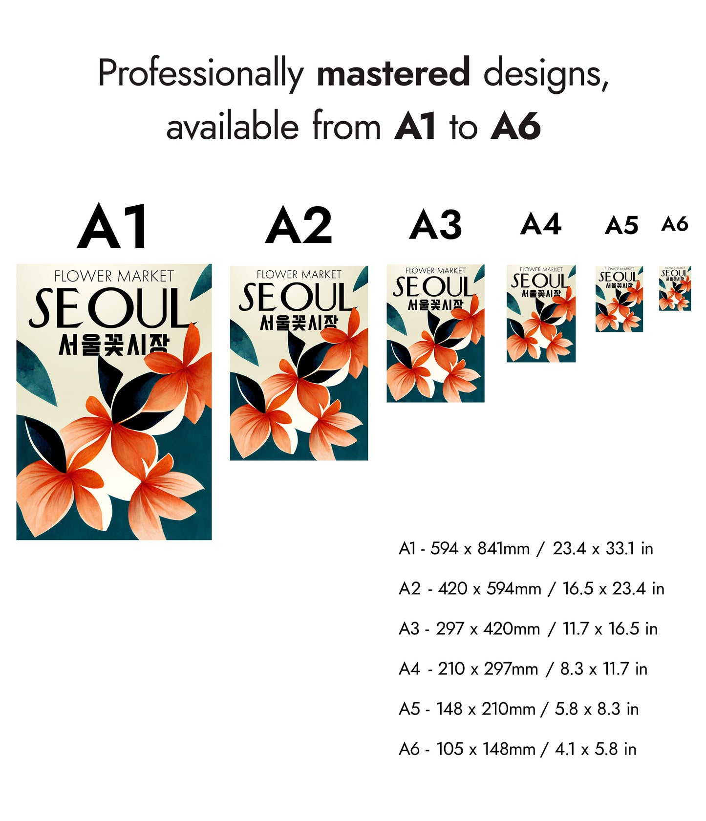 Asien Blommarknad - Set om 3