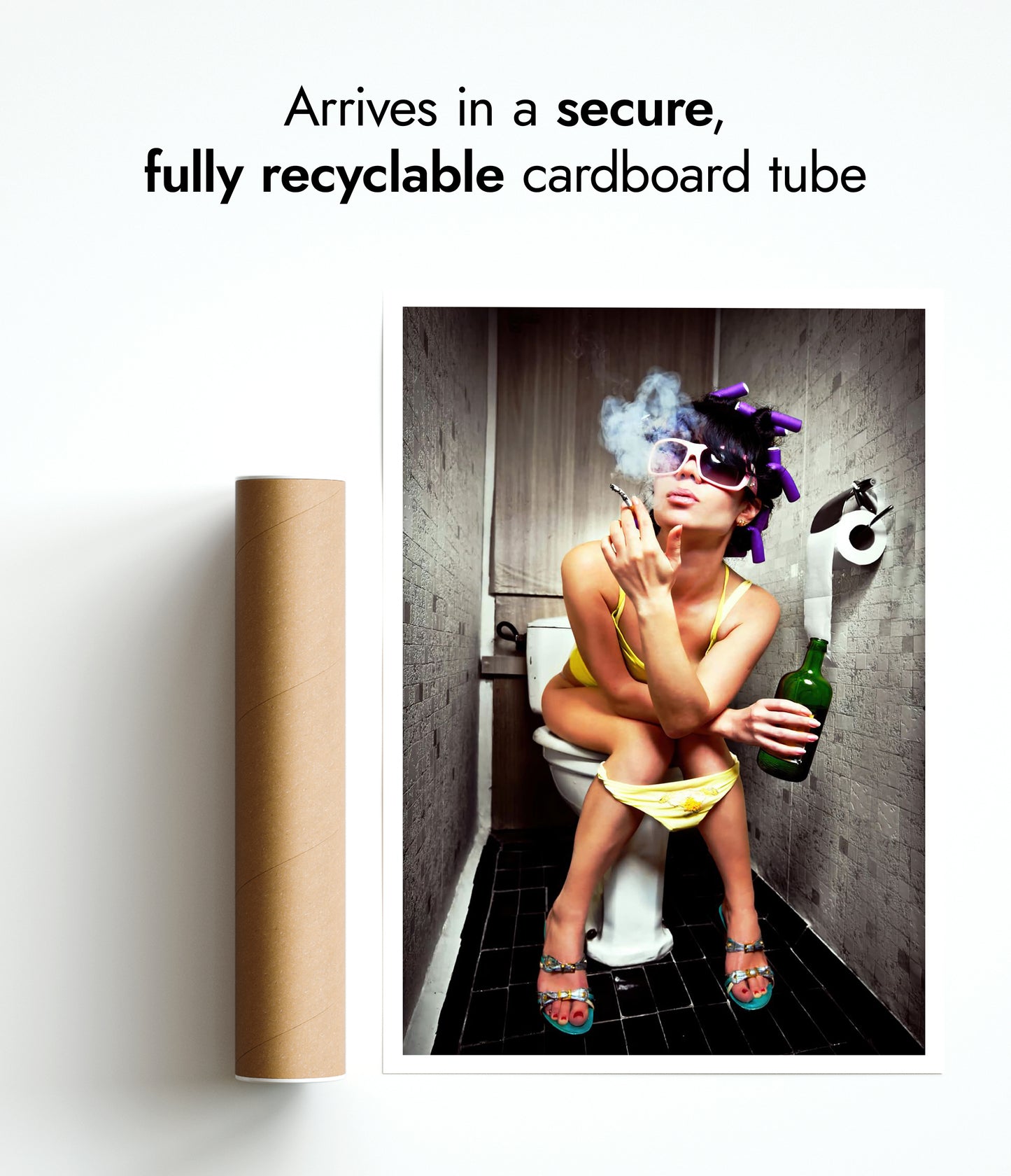 Girl Smoking on Toilet