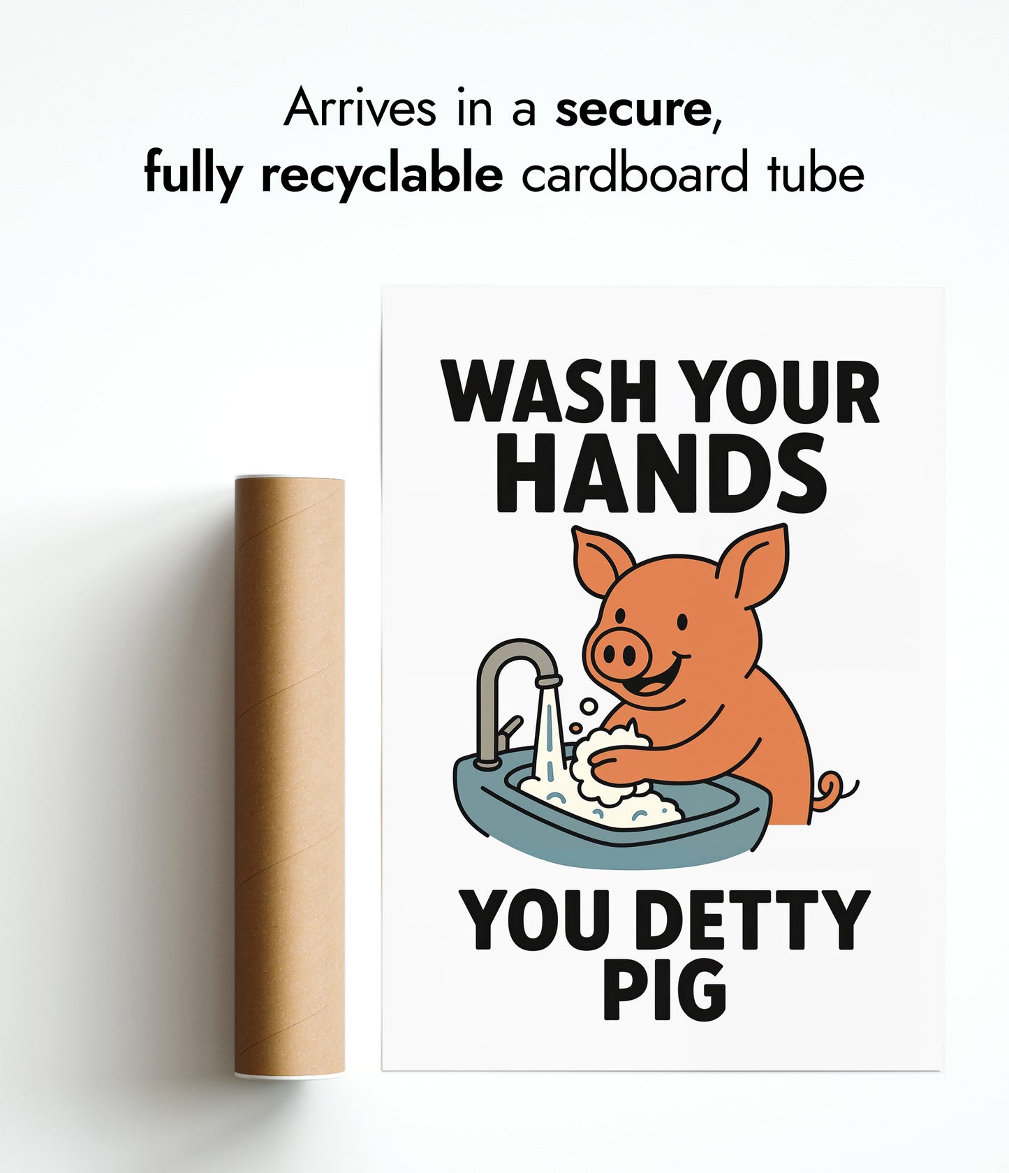 Wasch deine Hände, du schmutziges Schwein