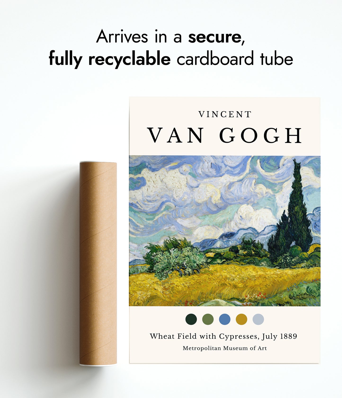 Wheat Field With Cypresses