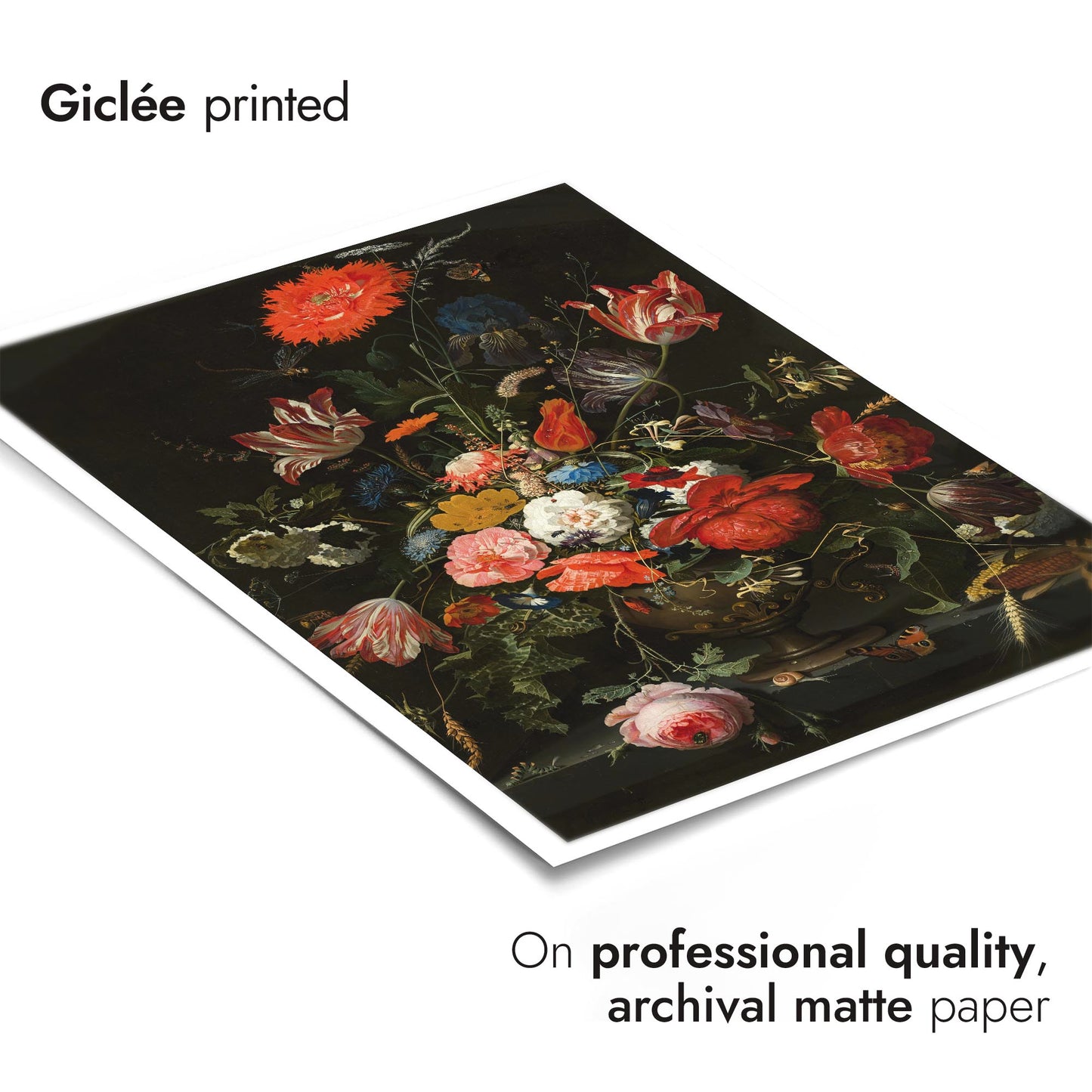 Flowers in a Metal Vase