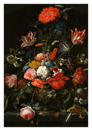 Flowers in a Metal Vase print