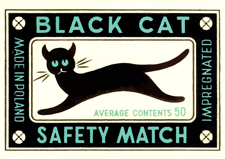 Schwarze Katze - Print Only frame