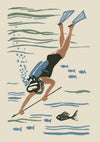 Scuba Diver Matchbox print