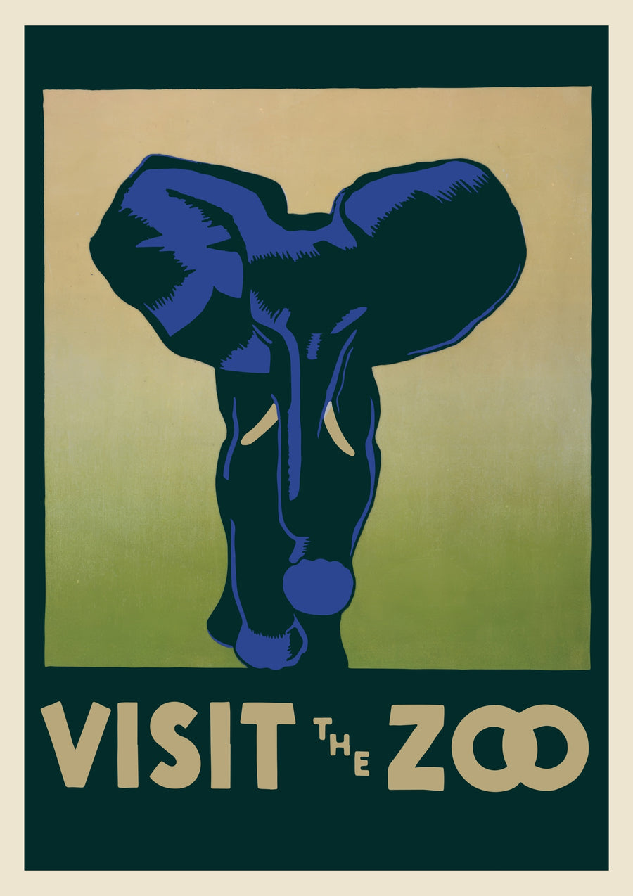 Olifant, Londense dierentuin - Print Only frame