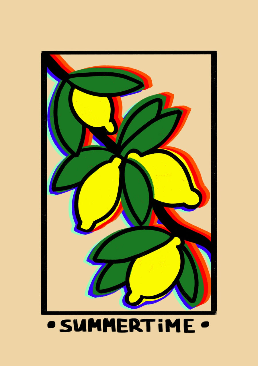 Summertime Lemons - Print Only frame