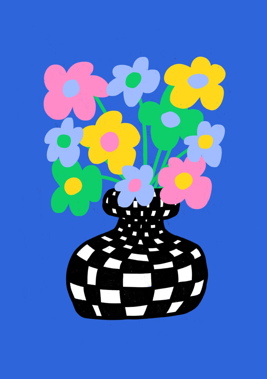 Blue Flower Vase - Print Only frame