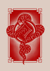 Snake, Chinese Zodiac Red print