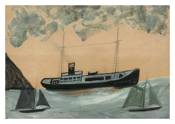 Trålare och två segelbåtar