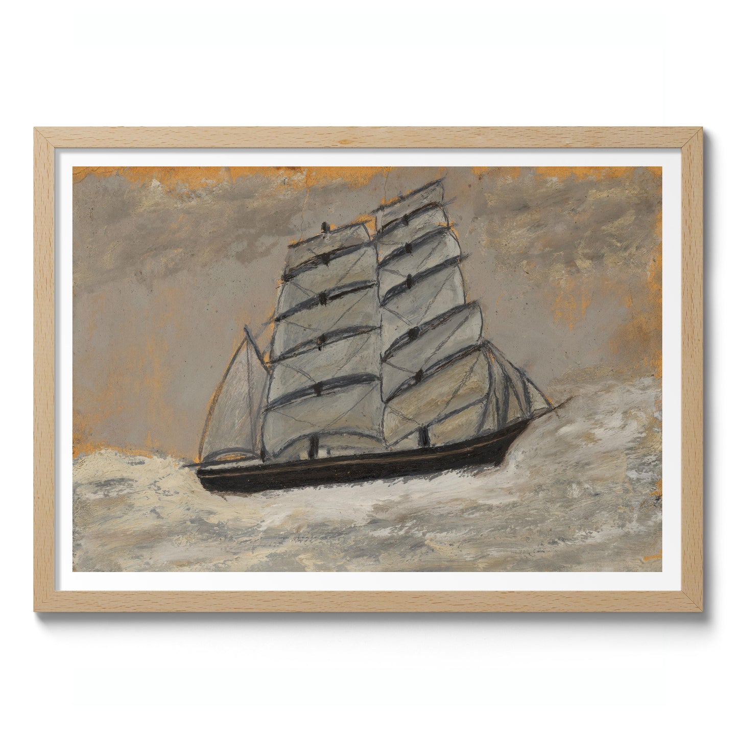 Segelfartyg i ett stormigt hav