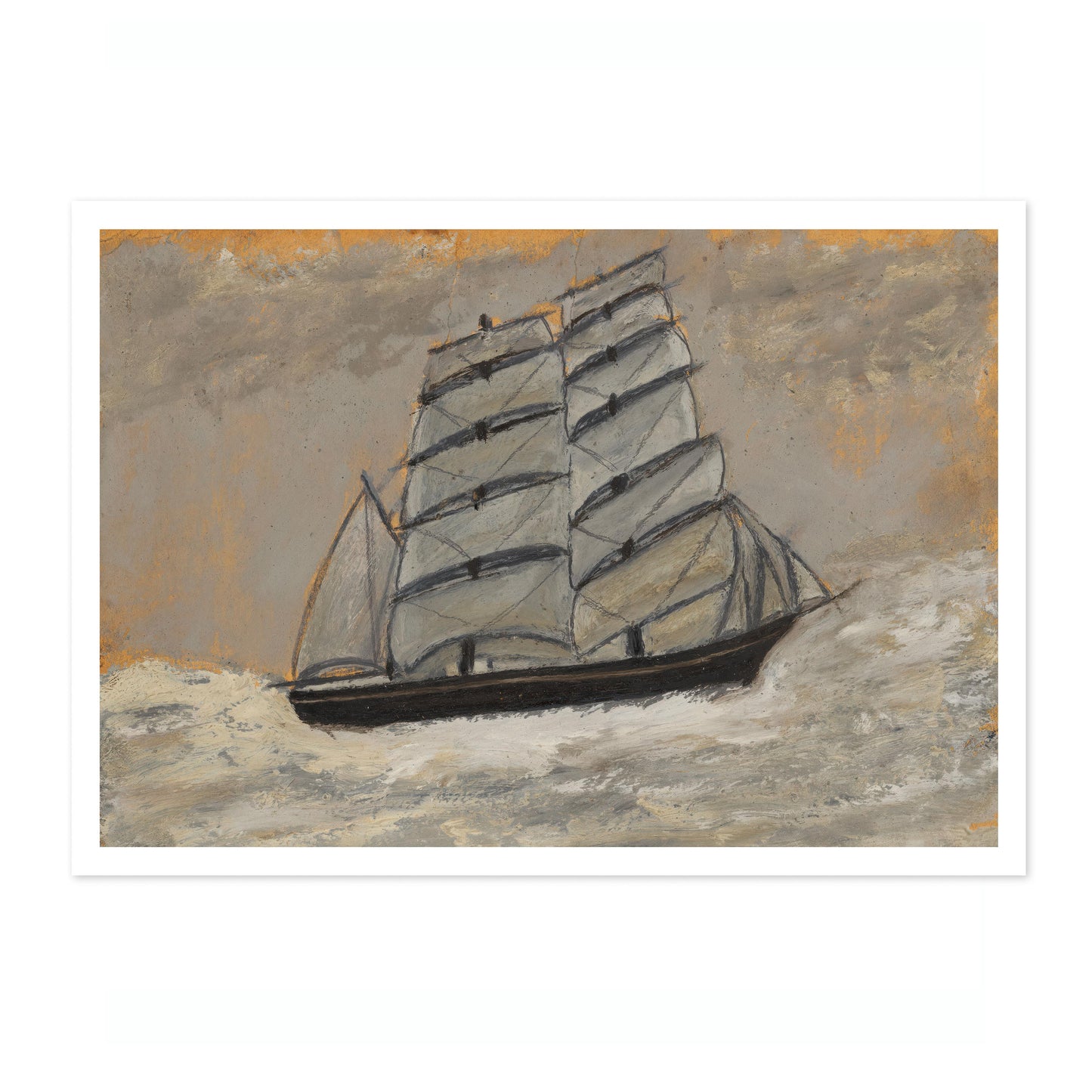 Segelfartyg i ett stormigt hav