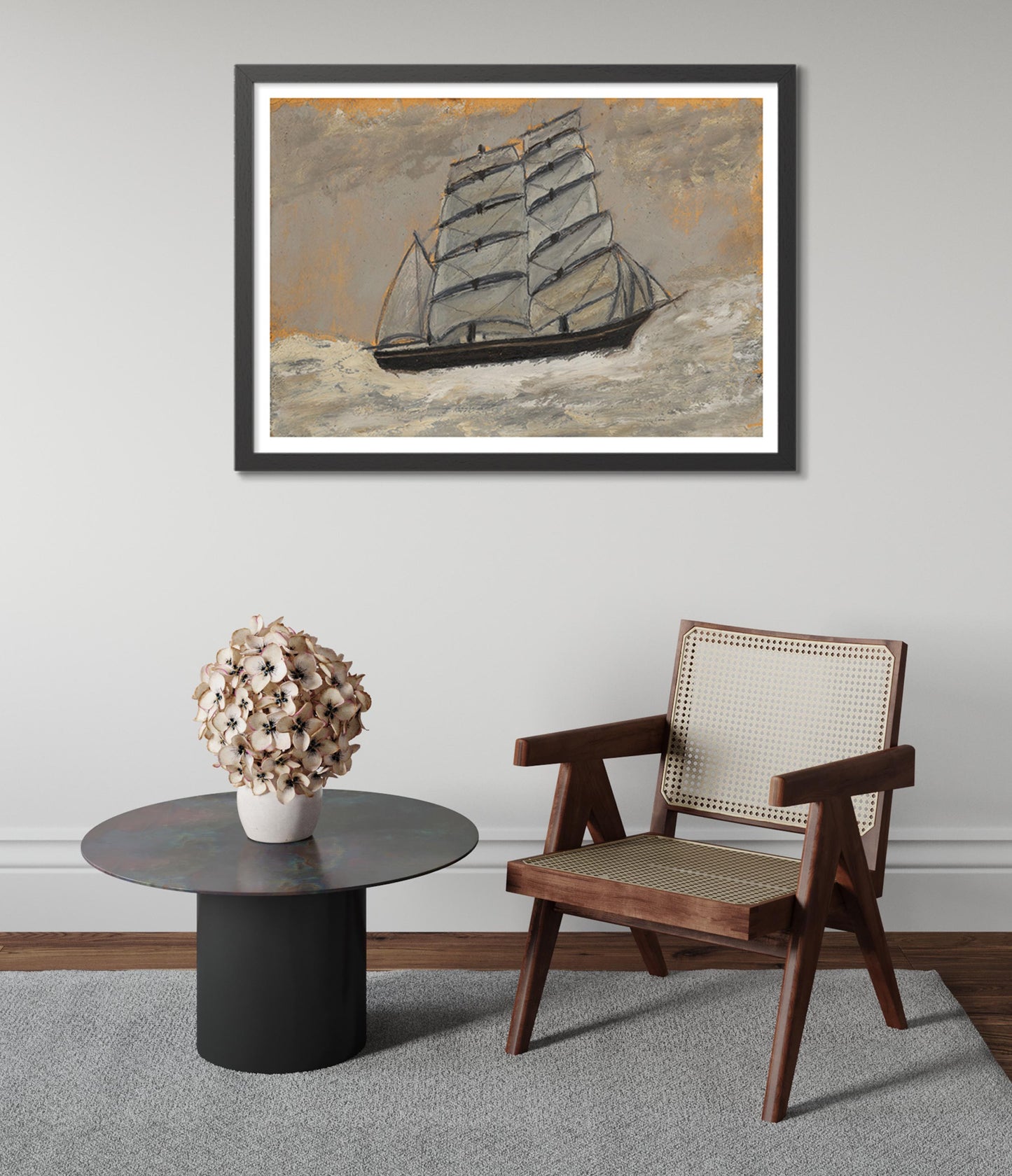 Segelfartyg i ett stormigt hav